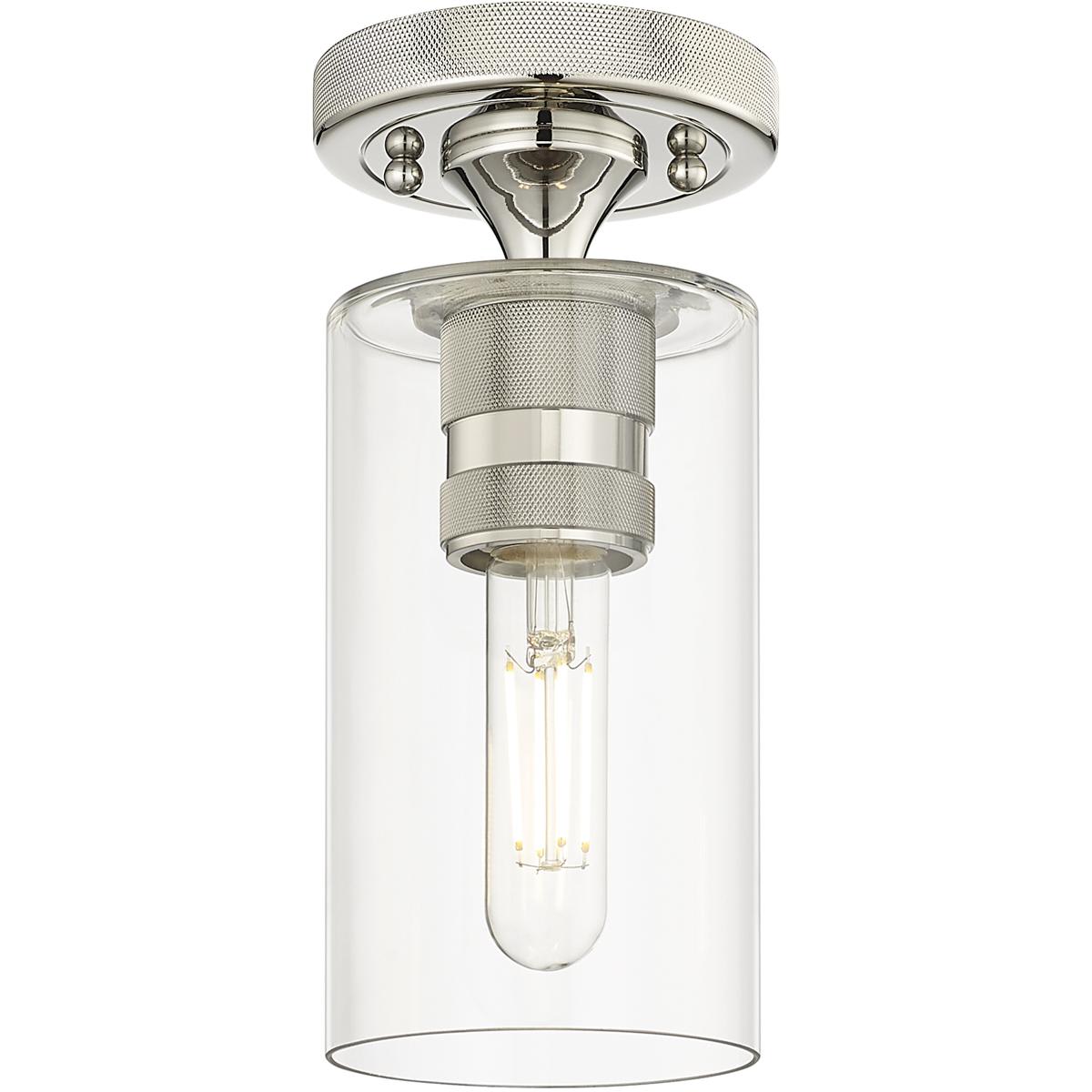 Innovations Lighting 2545370 434-1F-PN-G434-7CL Downtown Urban Crown Point Flush Mount