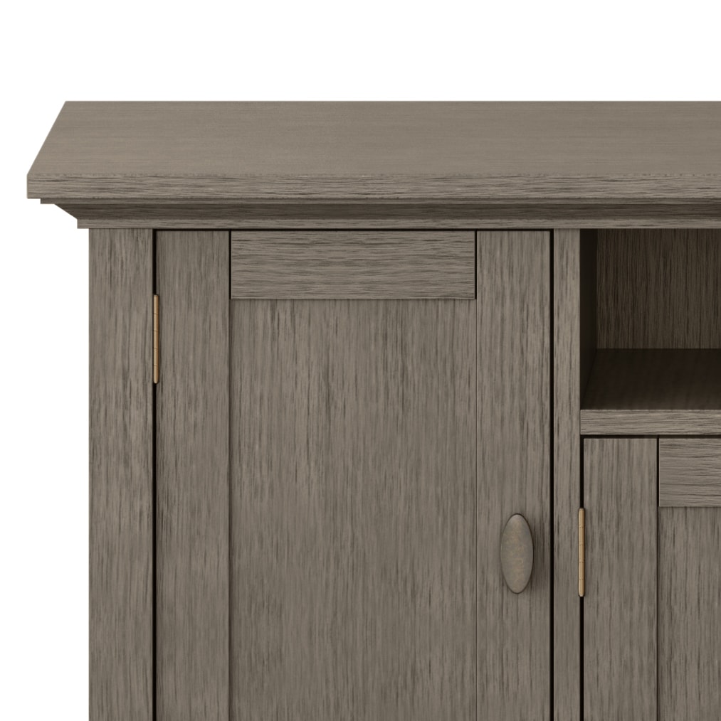 Farmhouse Grey Solid Wood 72" TV Media Stand with Cabinets