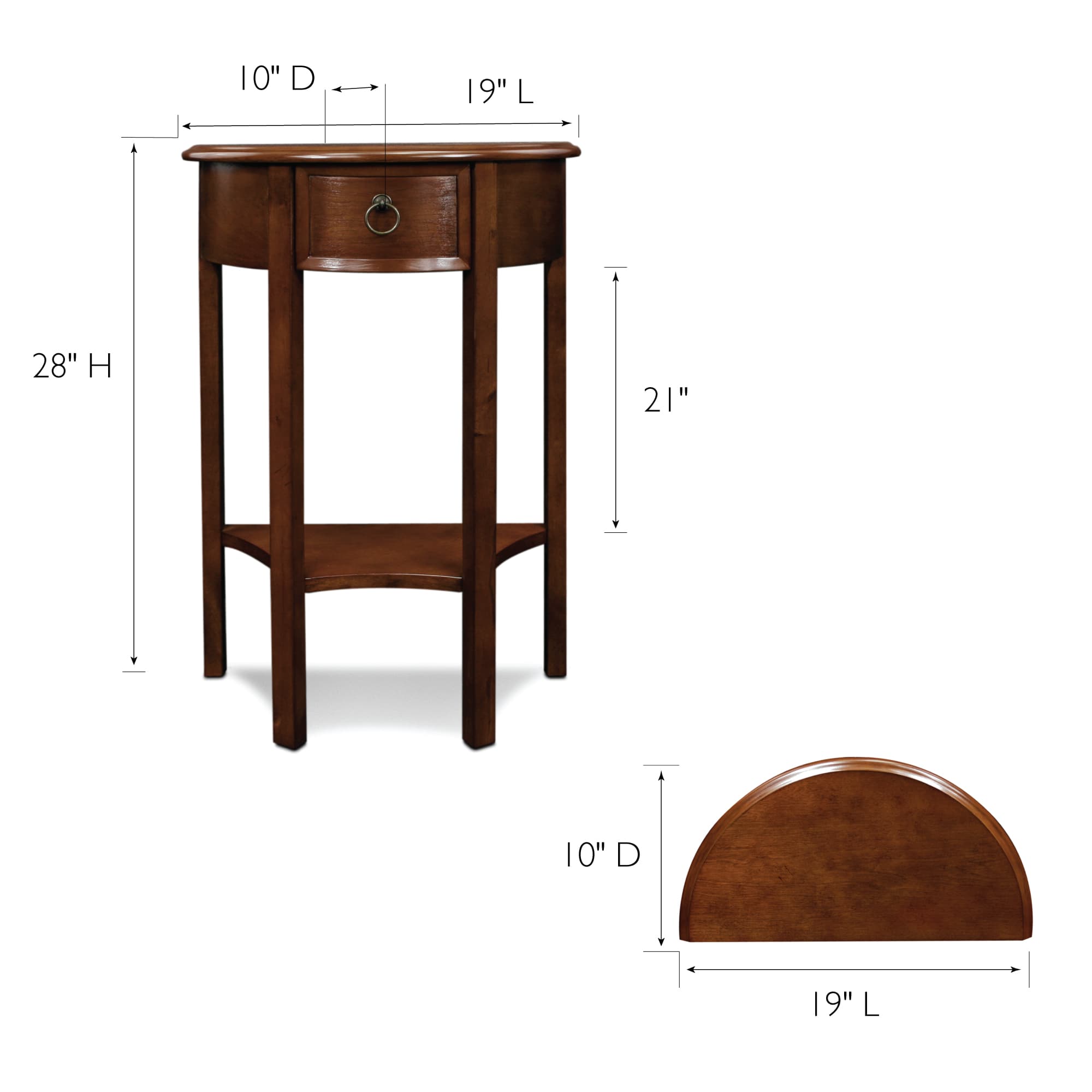 Round Chocolate Cherry Wood Hall Stand with Storage