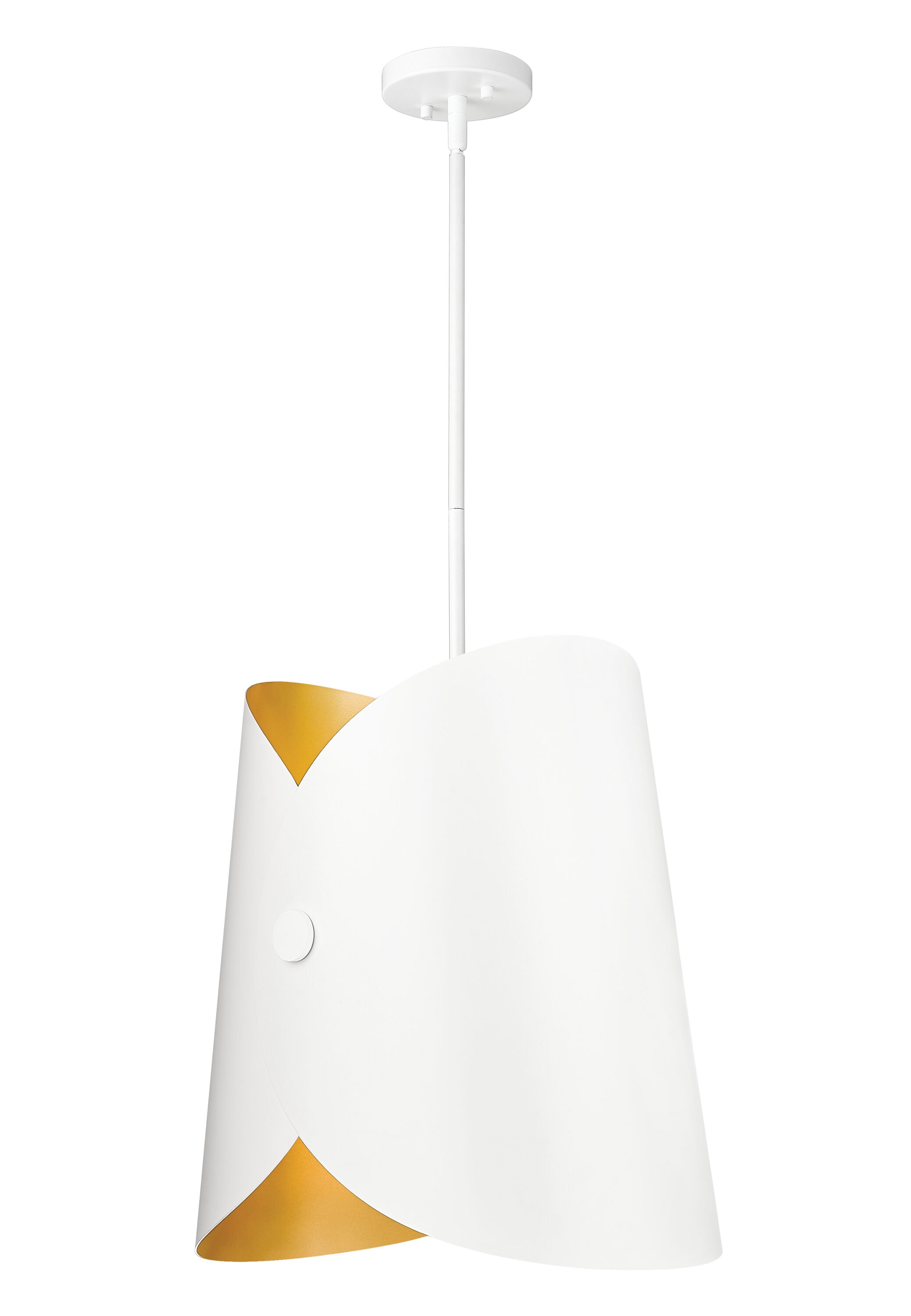 Z-Lite 1951P18-MW Salone 1 -Light Matte White Transitional Geometric Hanging Pendant light