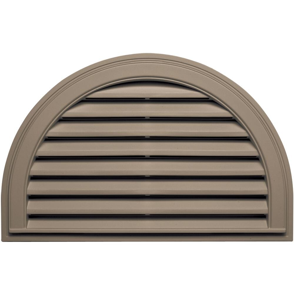 Builders Edge 120023422095 34-in x 22-in Clay Half round Vinyl Gable Louver Vent