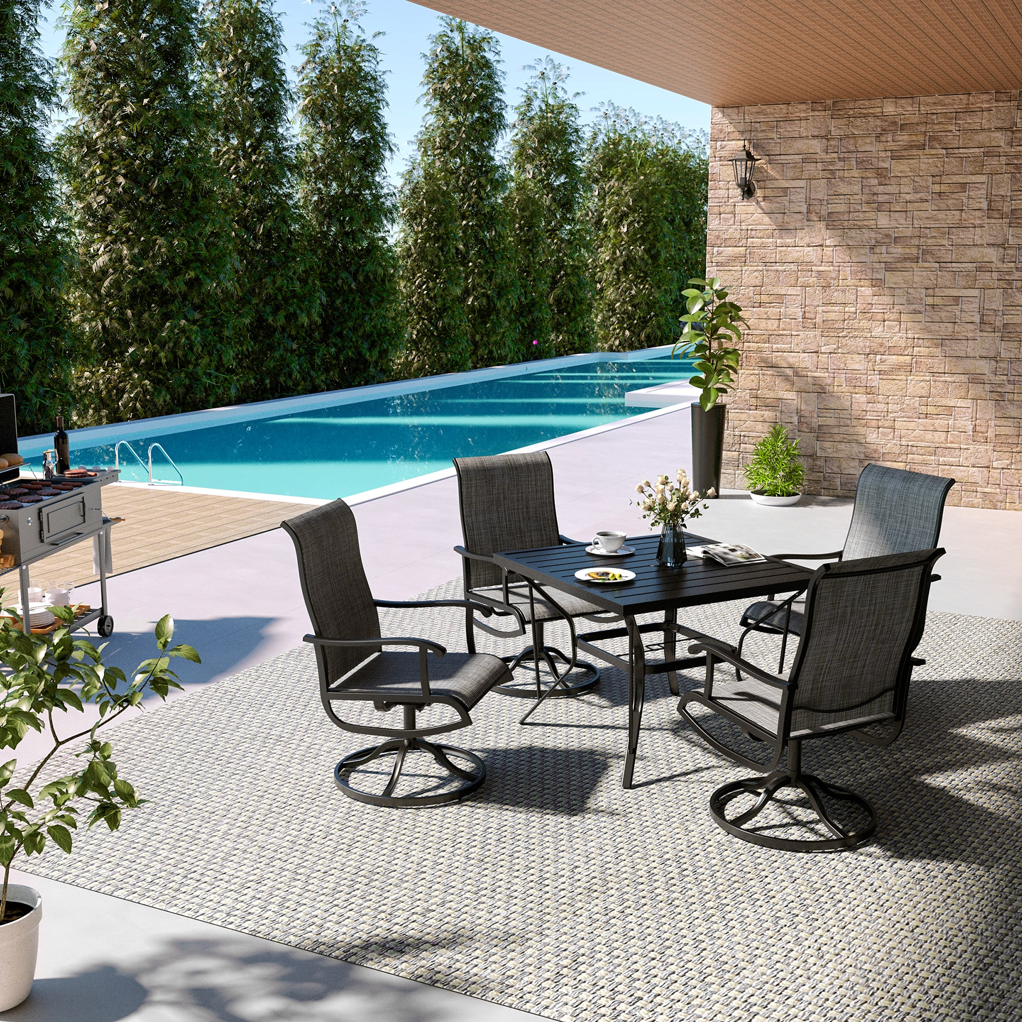PamaPic TS-CZ-ZY-5JT-G-WL1 Patio-Dining-Sets - View #3