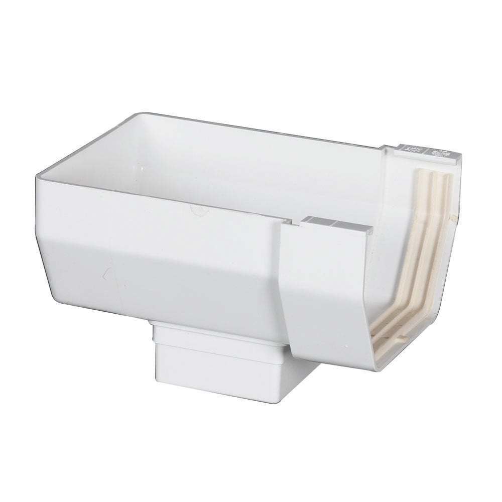 Amerimax Contemporary 4 In X 5 875 In White Half Round Gutter End With Drop In The Gutters Department At Lowes Com