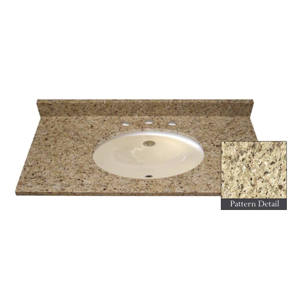 Jackson Stoneworks JSV1-22531-8GO Premium 31-in Giallo Ornamental Granite Undermount Single Sink Bathroom Vanity Top
