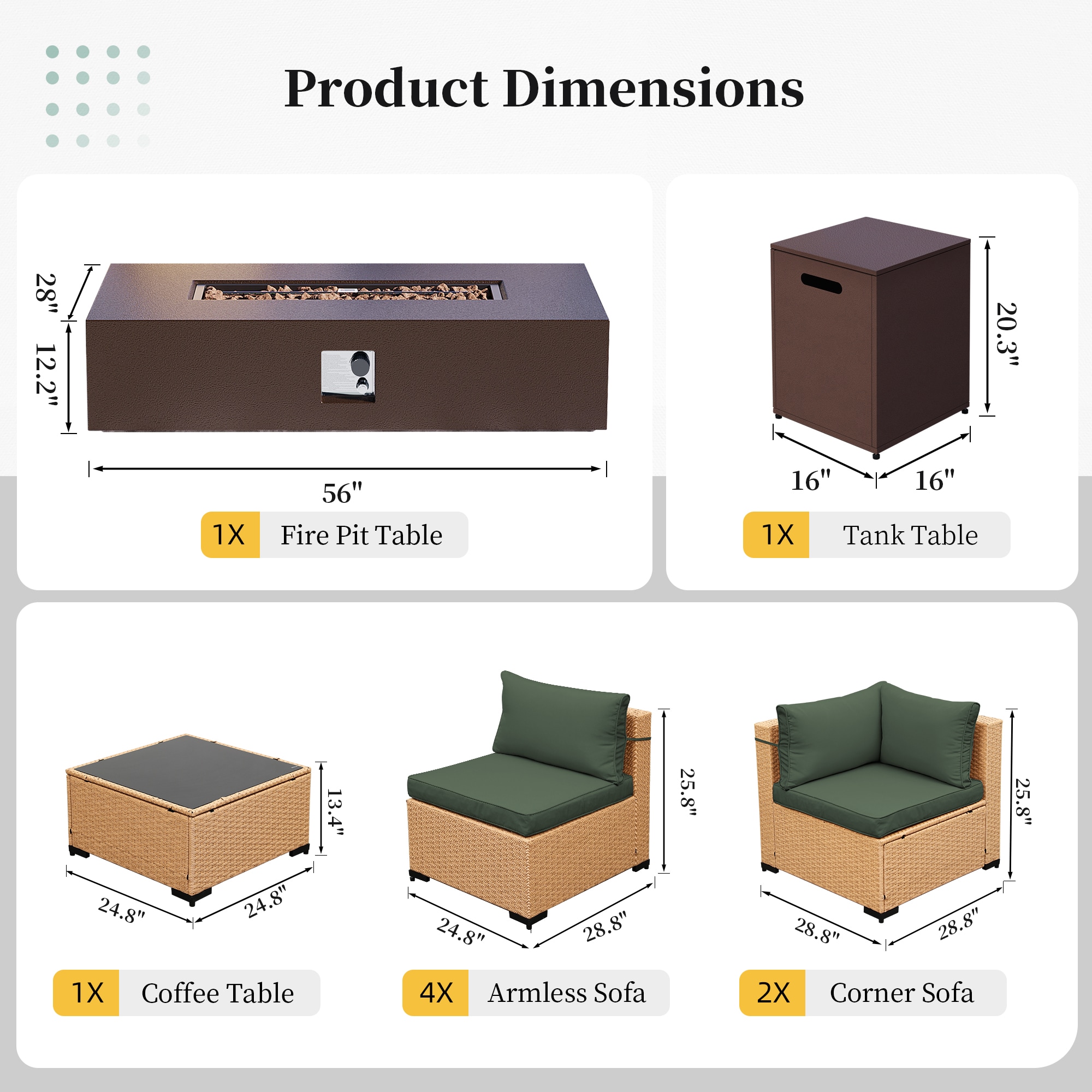 UPHA PL-2CZ-56TPBR-H2 Patio-Conversation-Sets - View #3