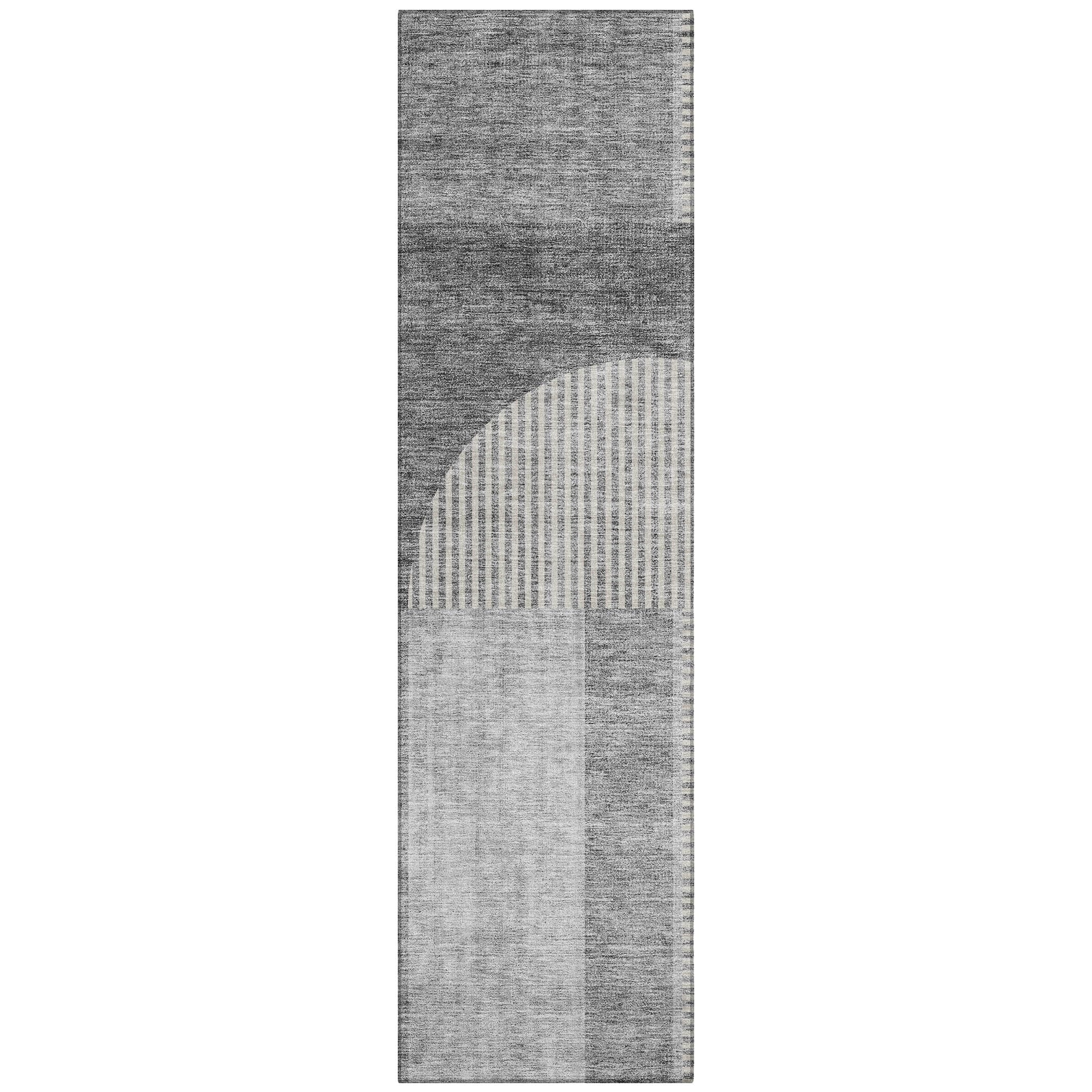 Addison Rugs ACN711GY2X8 Chantille ACN711GY 2 x 7 (ft) Polyester Gray Rectangular Indoor/Outdoor Geometric Machine washable Area rug