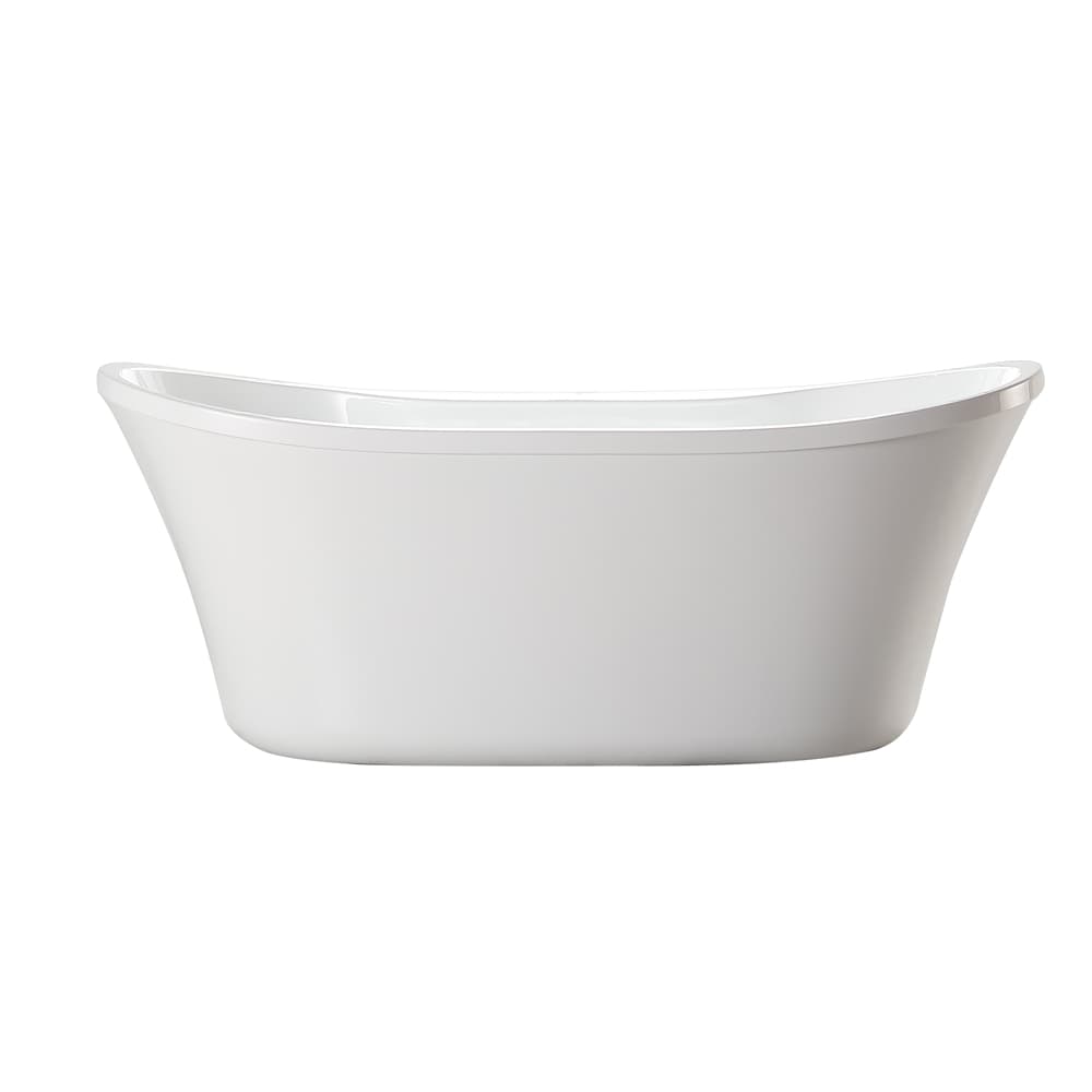 allen + roth Kate 29-in x 60-in Gloss White Acrylic Oval Freestanding  Soaking Bathtub with Drain (Reversible Drain) in the Bathtubs department at