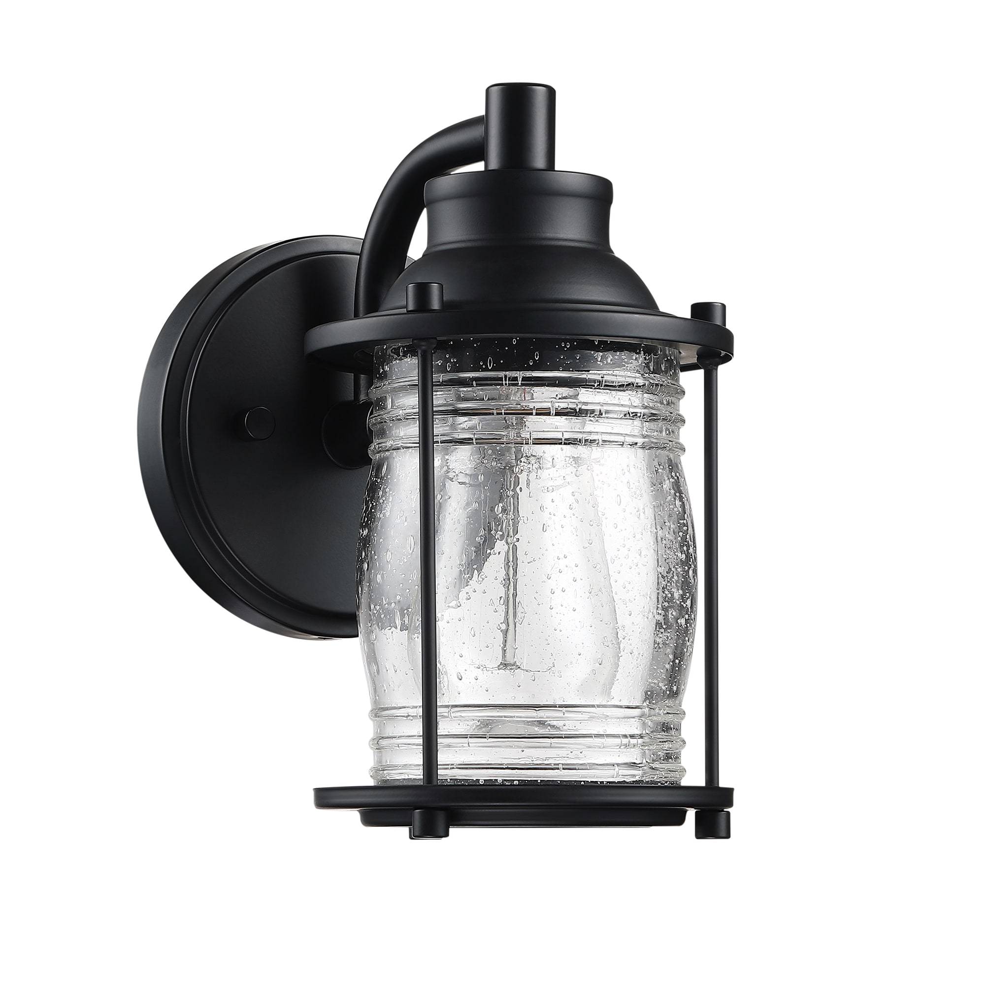 Forclover ALTCH-3971 Matte Black Outdoor Lantern 1 -Light 8.31-in H Matte Black Hardwired Outdoor Wall Light