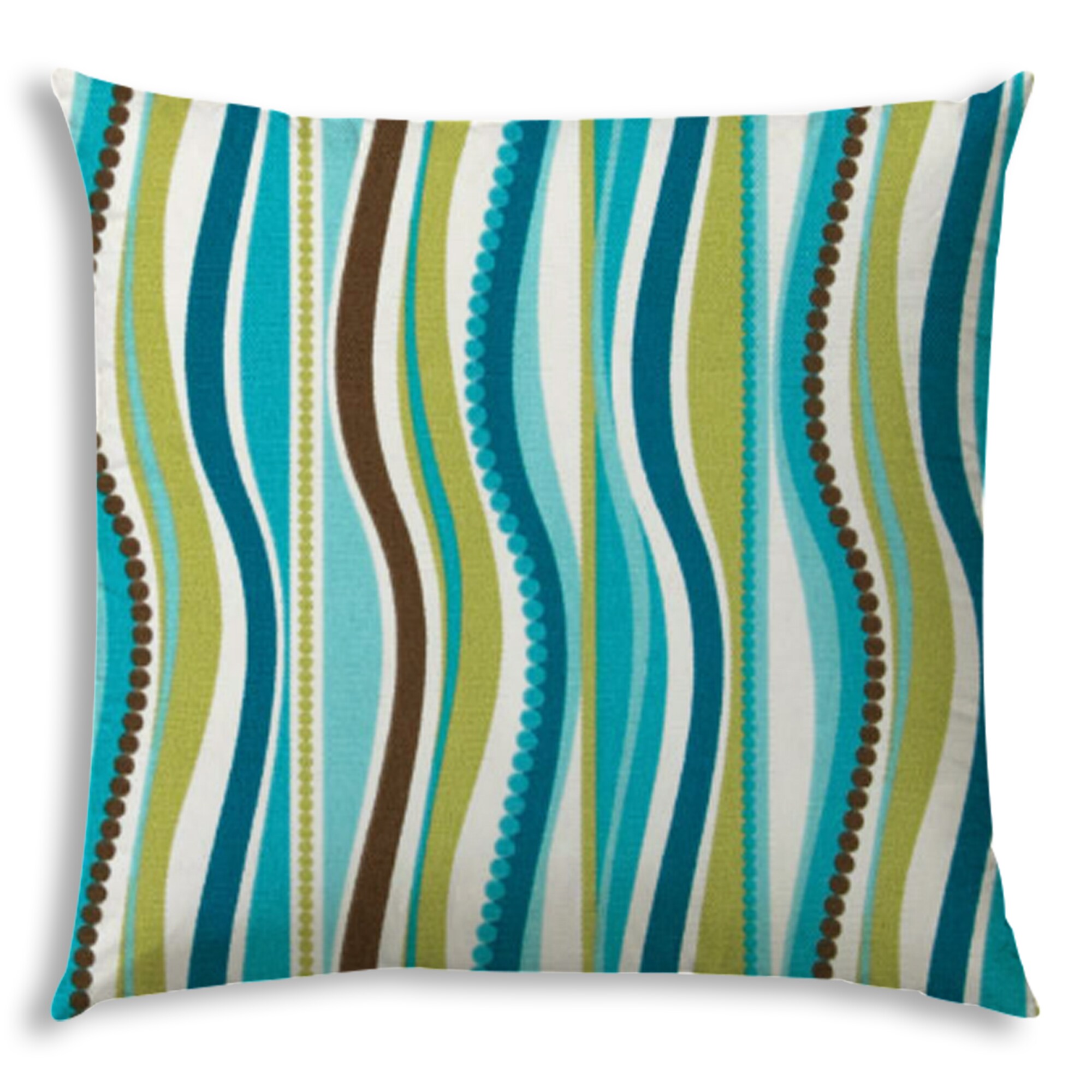 Joita JOIC3327820A 17-in x 17-in Aqua, brown, olive, teal, white Square Indoor Decorative Pillow