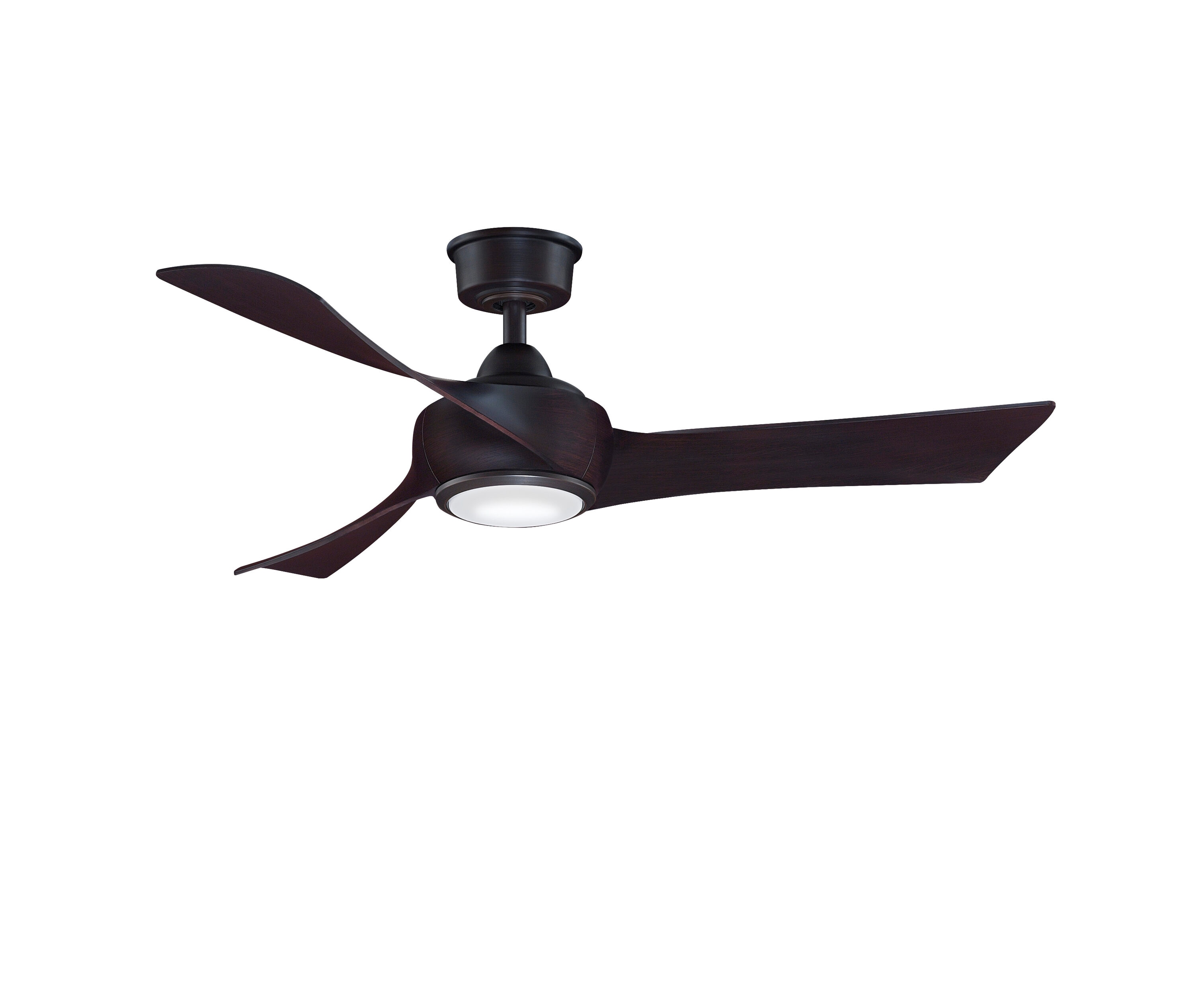 Fanimation Wrap Custom 48-in Dark Bronze with Dark Walnut Blades Color-changing Integrated LED Indoor/Outdoor Smart Ceiling Fan with Light and Remote (3-Blade) FPD8530DZ-48DWA-LK Sansujyuku sansujyuku.com