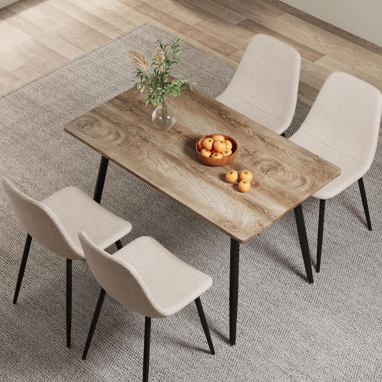 Siavonce XH00102 Wood Contemporary/Modern Dining Room Set with Rectangular Table ( Seats 4 )
