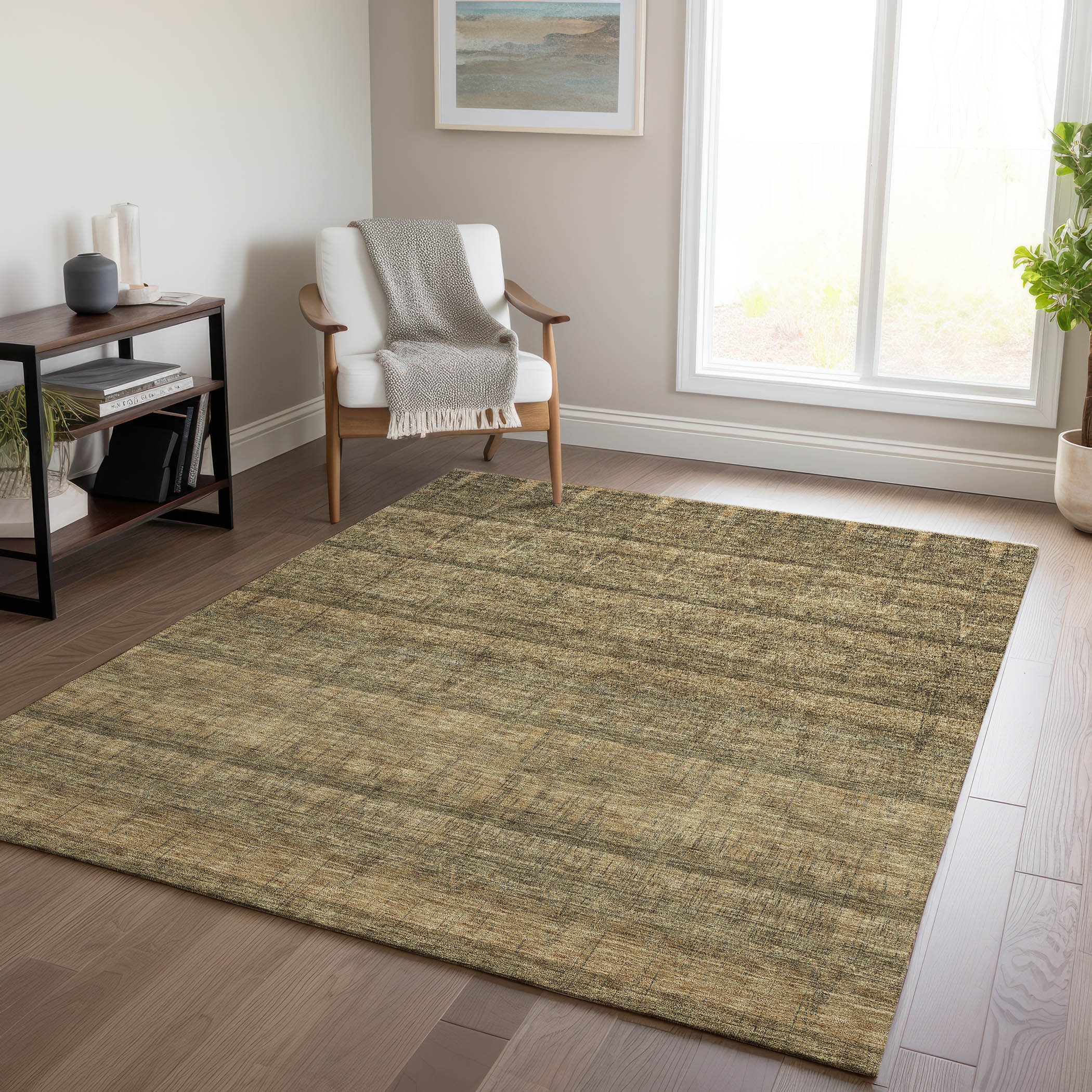 Addison Rugs ACN629BR30X46 Chantille ACN629BR 2 x 3 (ft) Polyester Brown Rectangular Indoor/Outdoor Geometric Machine washable Area rug