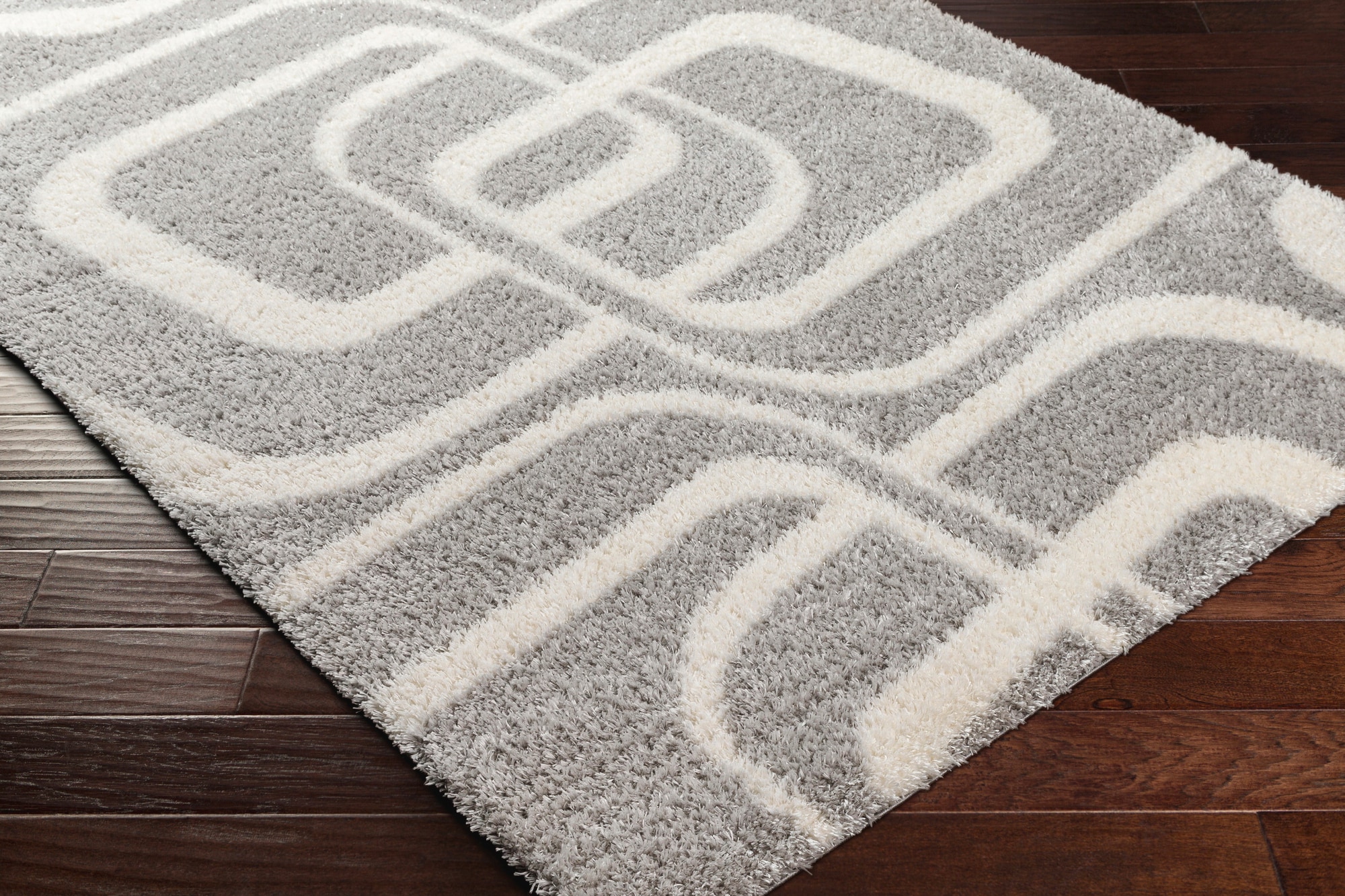 Livabliss 5 X 8 (ft) Medium Gray/White Indoor Geometric Area Rug in the ...