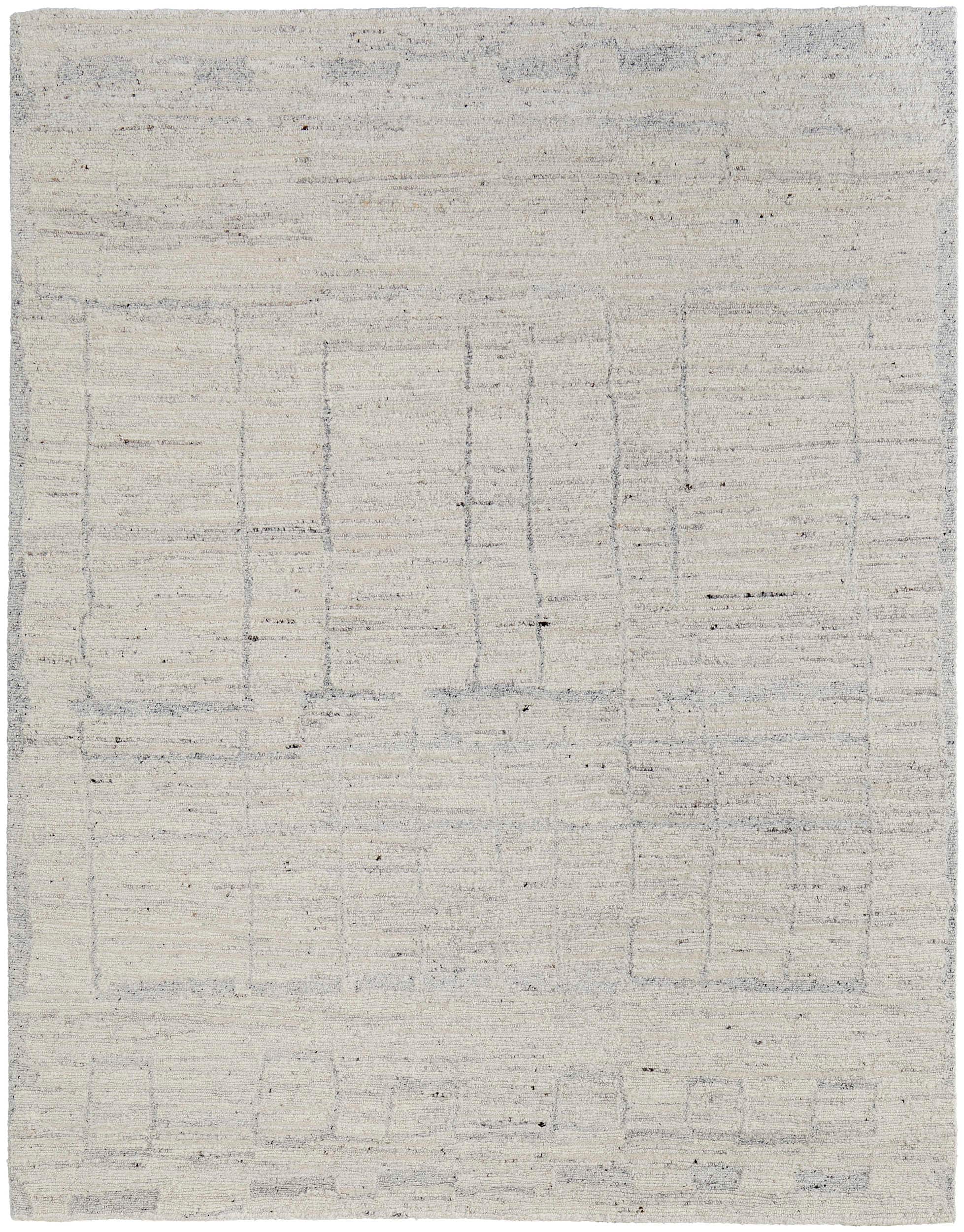 Room Envy NAVR8913IVYGRYH50 10 x 14 (ft) Loomed Wool Ivory/Gray/Blue Rectangular Indoor Distressed/Overdyed Area rug