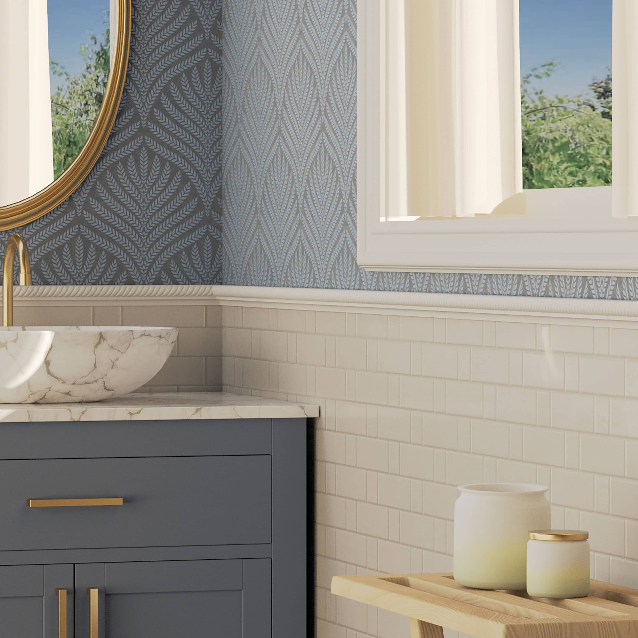 Alexandria White Urethane Decorative Chair Rail Moulding