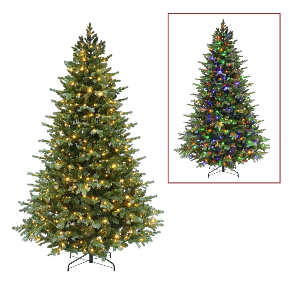 Puleo International LDFA-75LDF5K550 7.5-ft Fir Pre-lit Artificial Christmas Tree with Color Changing LED Lights