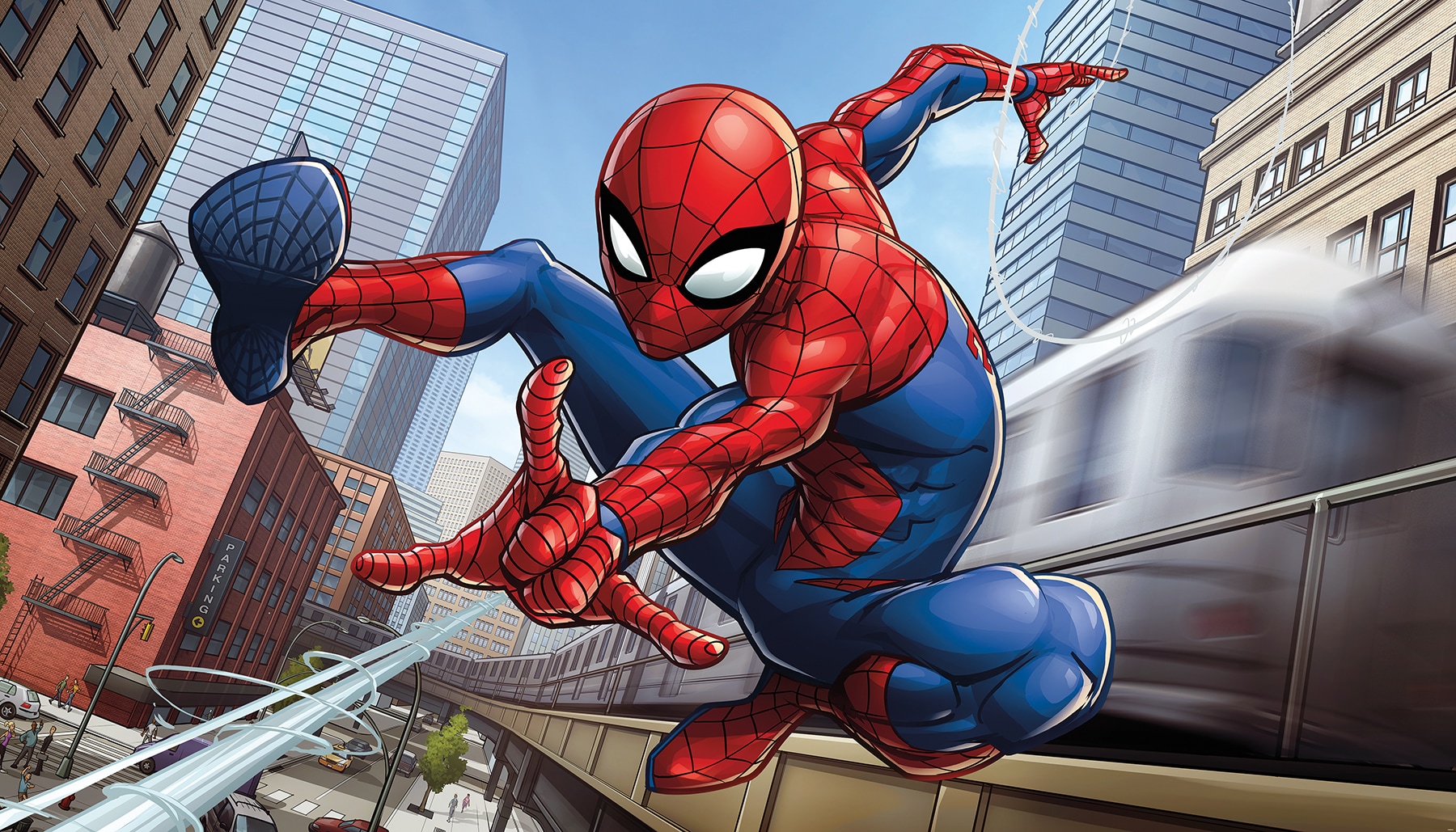 RoomMates RMK12390M Blue Marvel Spider-man Peel and Stick Wallpaper Mural