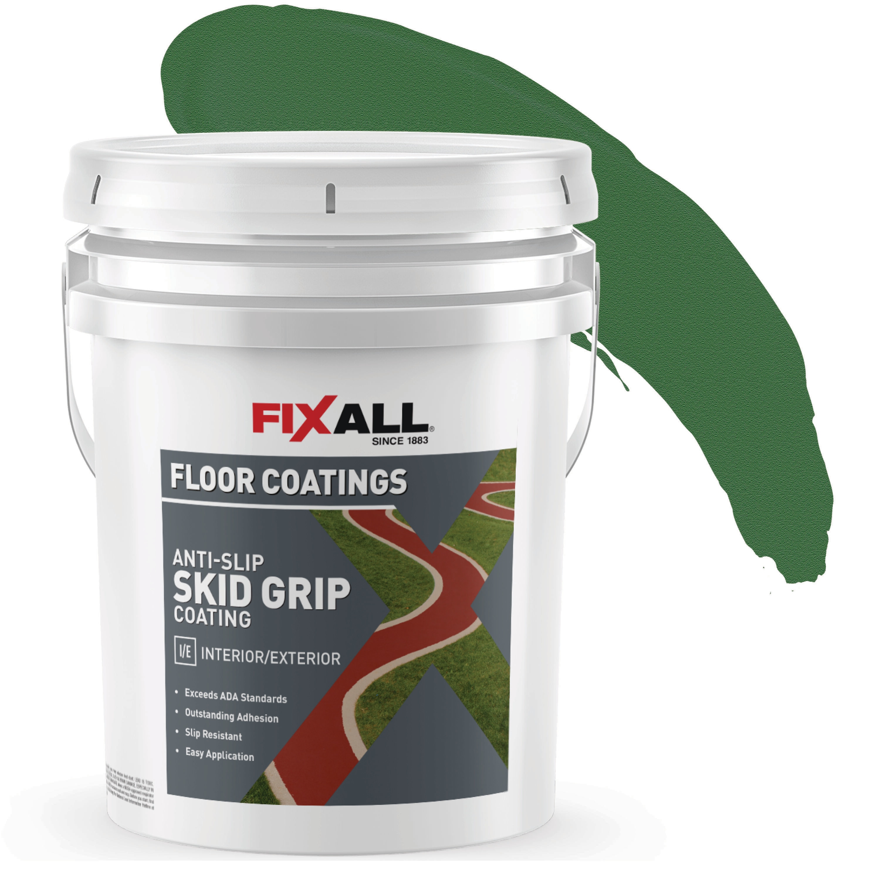 FixAll Skid All Emerald Flat Interior/Exterior Anti-skid Porch and Floor  Paint (5-Gallon)