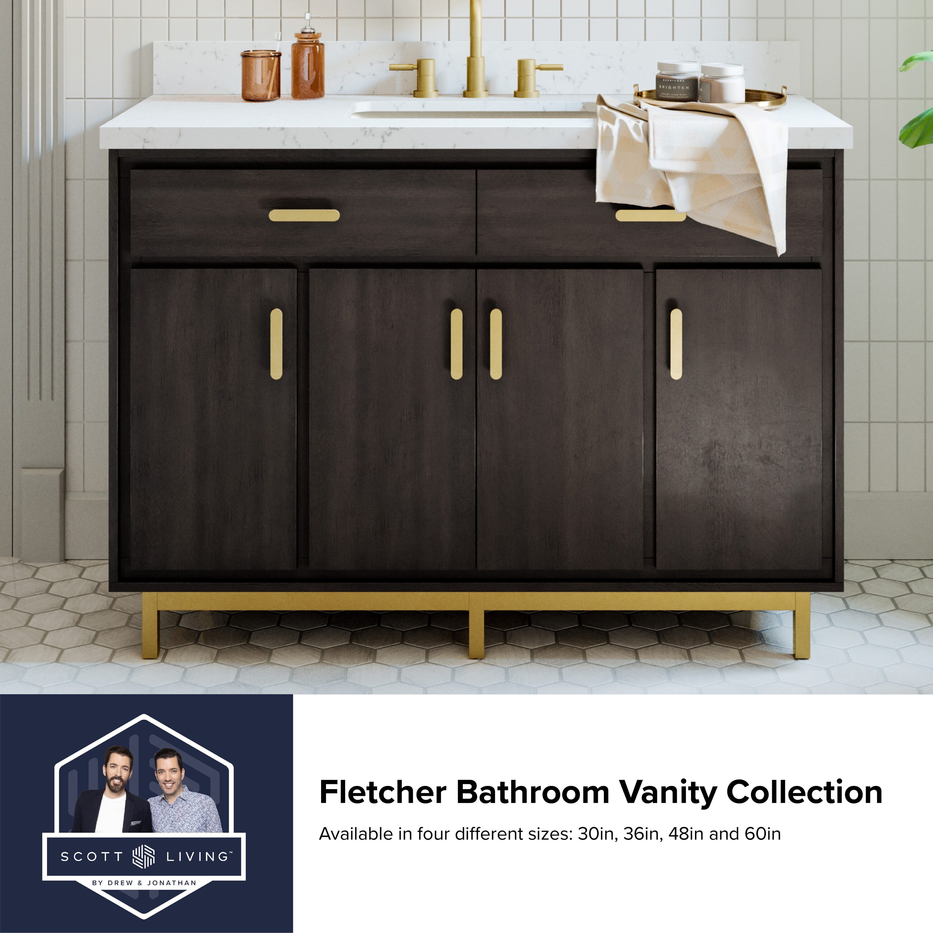 Scott Living Fletcher 48 in Charcoal Undermount Single Sink