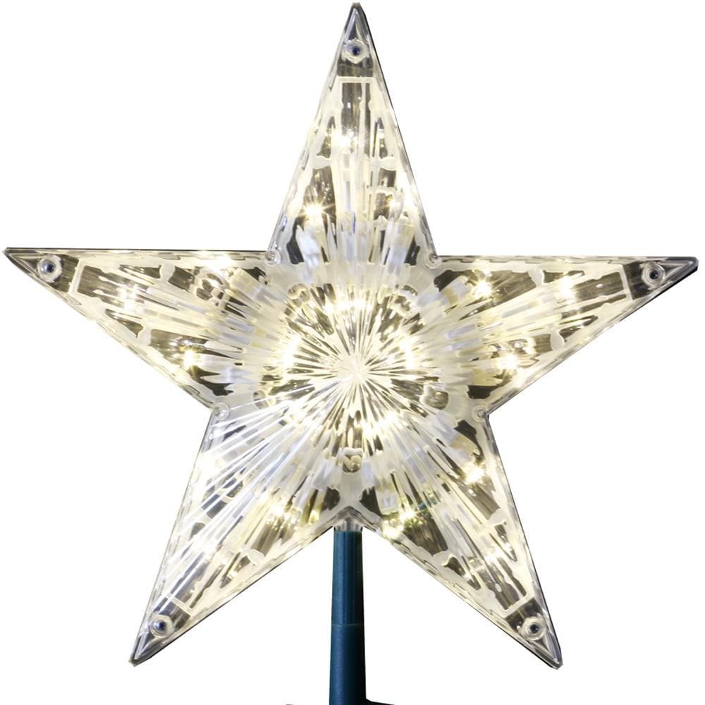 GE 9.5-in Star Clear White Christmas Tree Topper in the Christmas Tree ...
