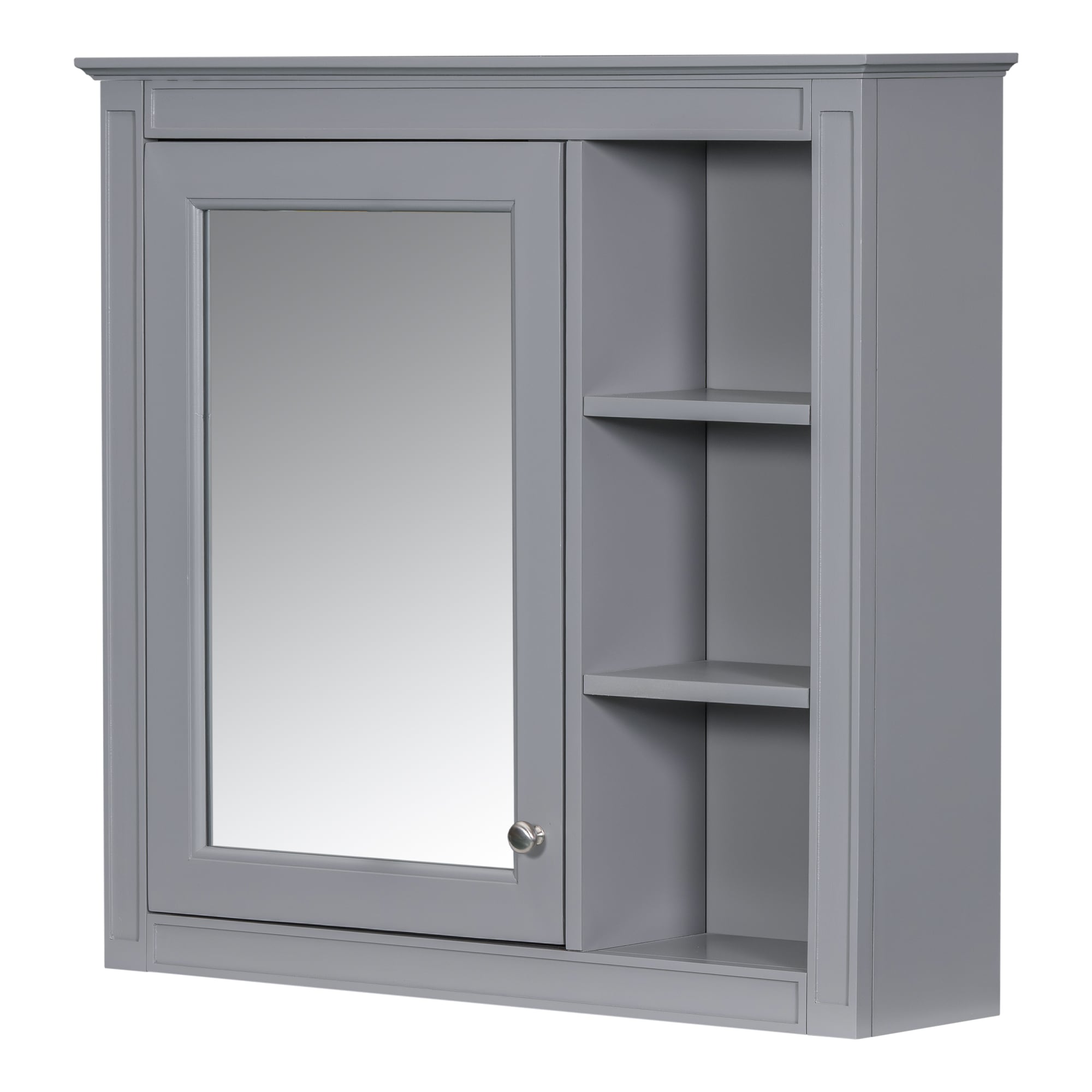 Ayelon 29.92-in x 28-in Surface Mount Grey Mirrored Rectangle Medicine Cabinet