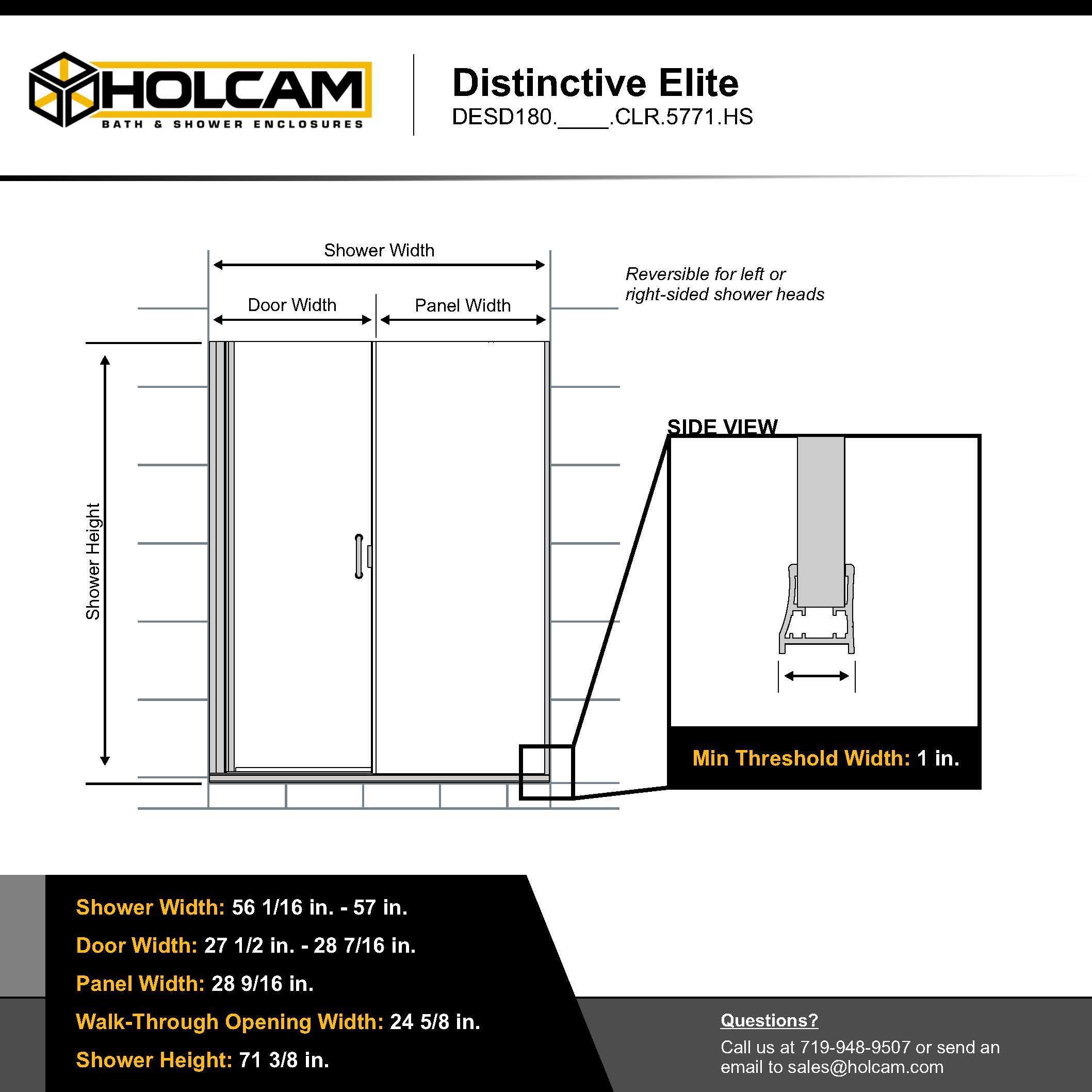 Holcam Distinctive Elite Chrome 56-1/16-in to 57-in x 71.375-in Semi ...