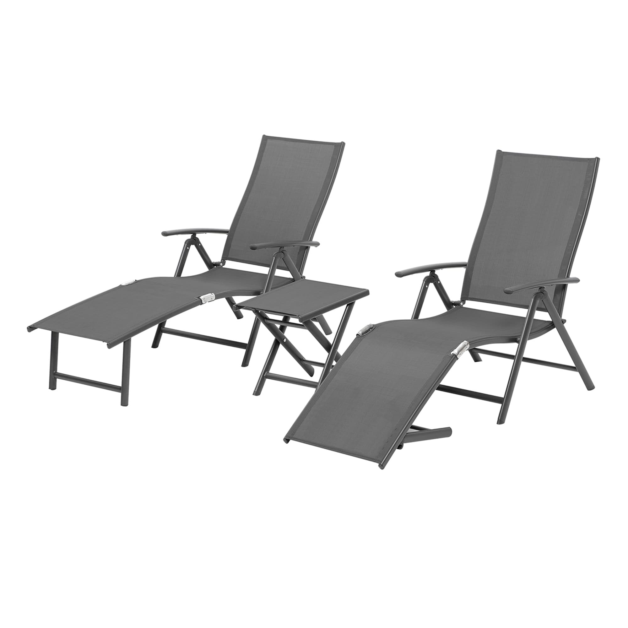 Pellebant PB-LG001GRY lounge chair set 3 -Piece Patio Conversation Set with Multiple color/finishes