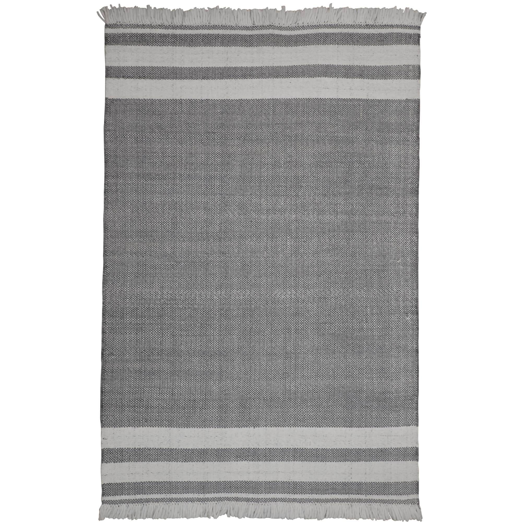 LR Home Belmar 8 X 10 (ft) Steel Gray Indoor/Outdoor Stripe Area Rug ...