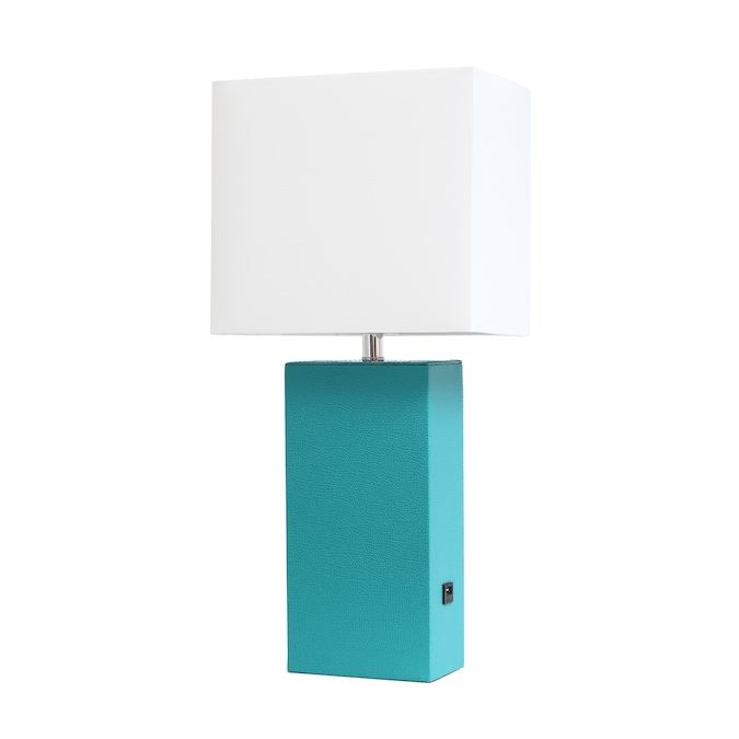 Leather Lamps 21 In Teal Table Lamp, Teal Blue Table Lamp Shade