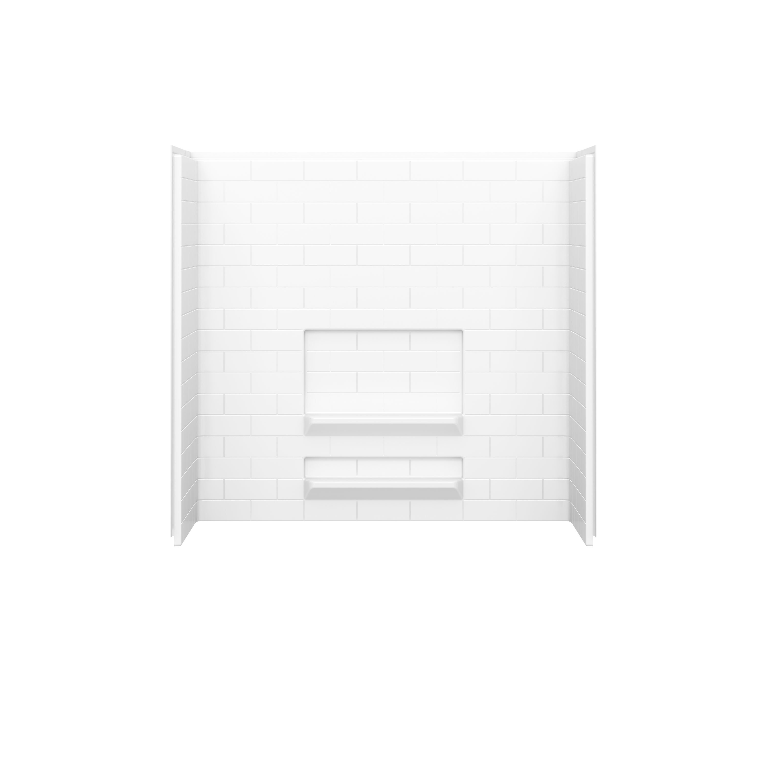 MAAX Vellamo 60-in L x 30-in W x 56.625-in H White 3-Piece Direct To Stud Bathtub Surround