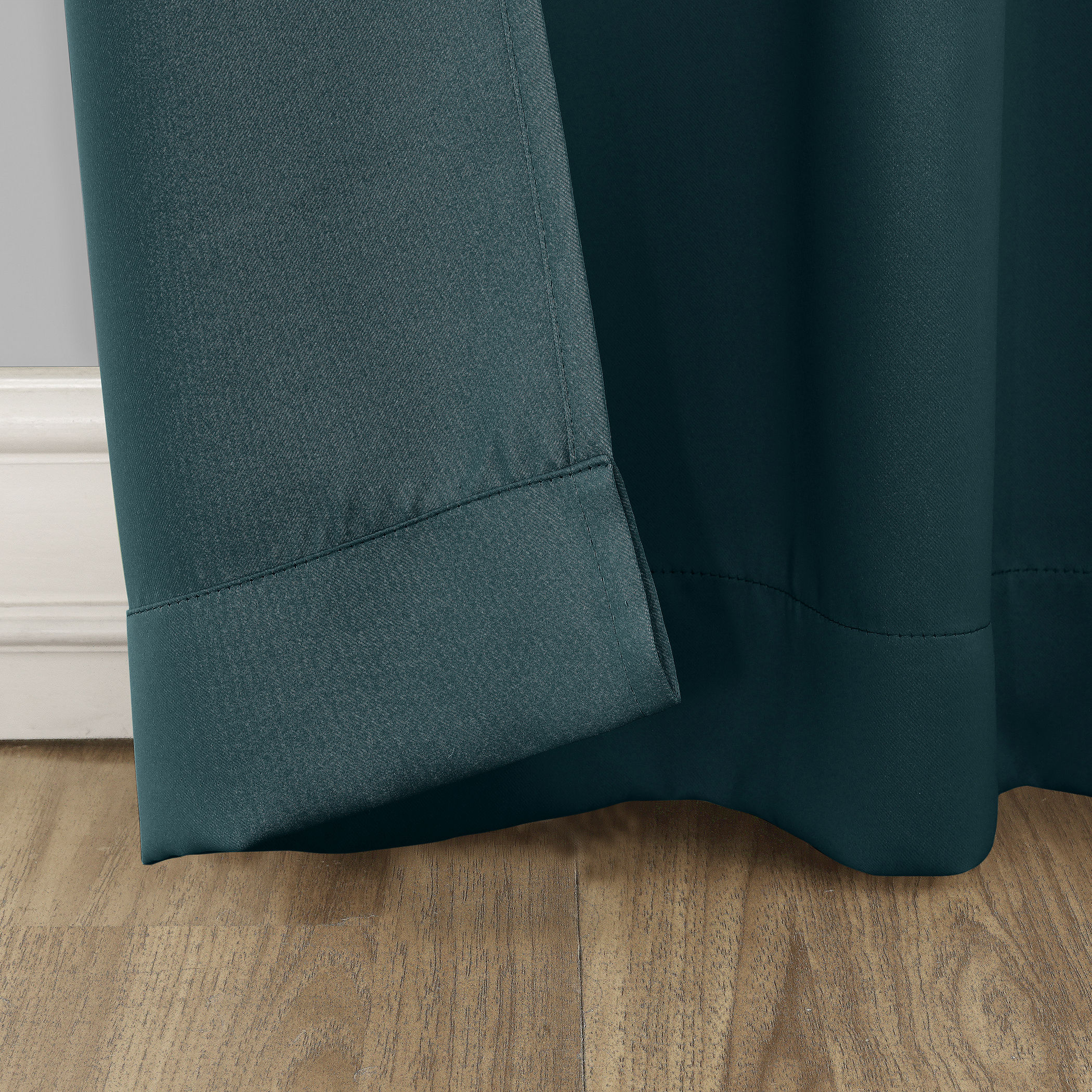 Teal Blackout Grommet Patio Door Curtain Panel, 100x84 Inch