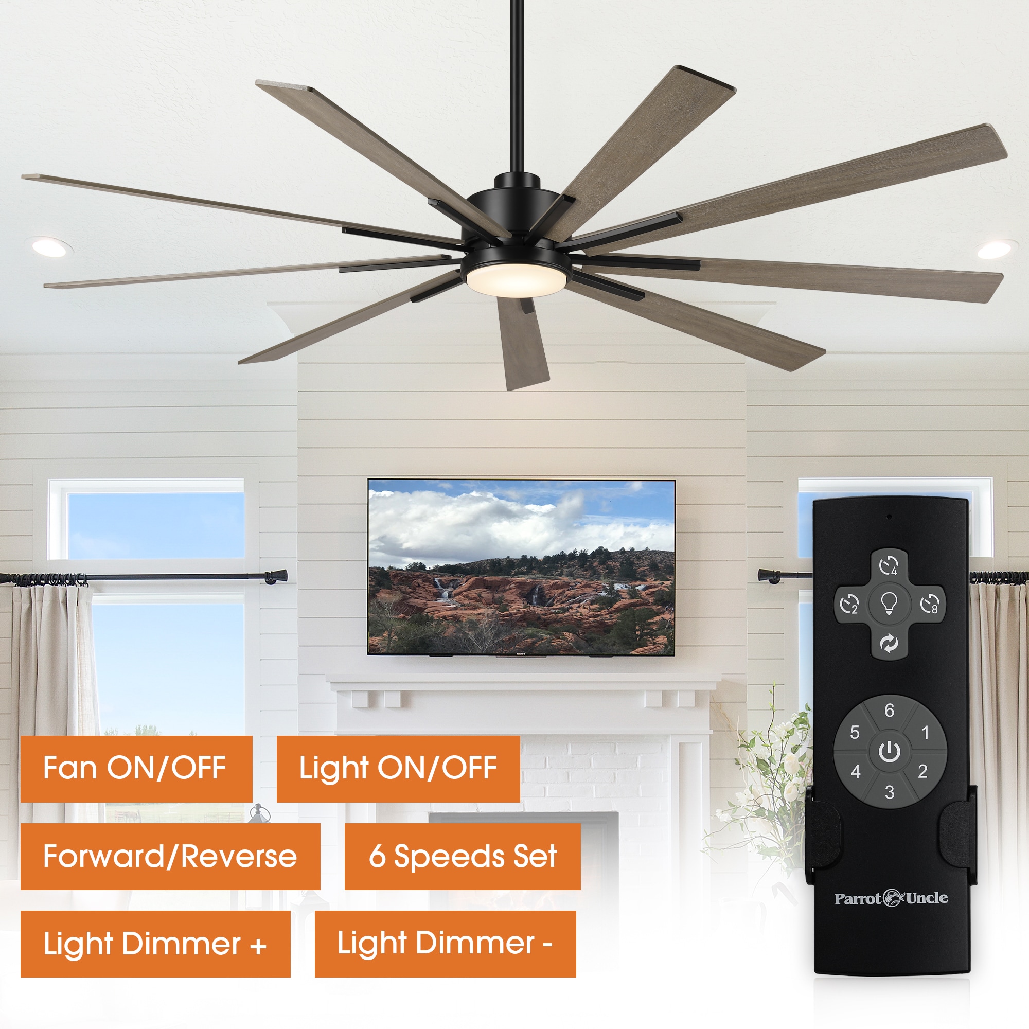 Parrot Uncle F8009BK Ceiling-Fans - View #5