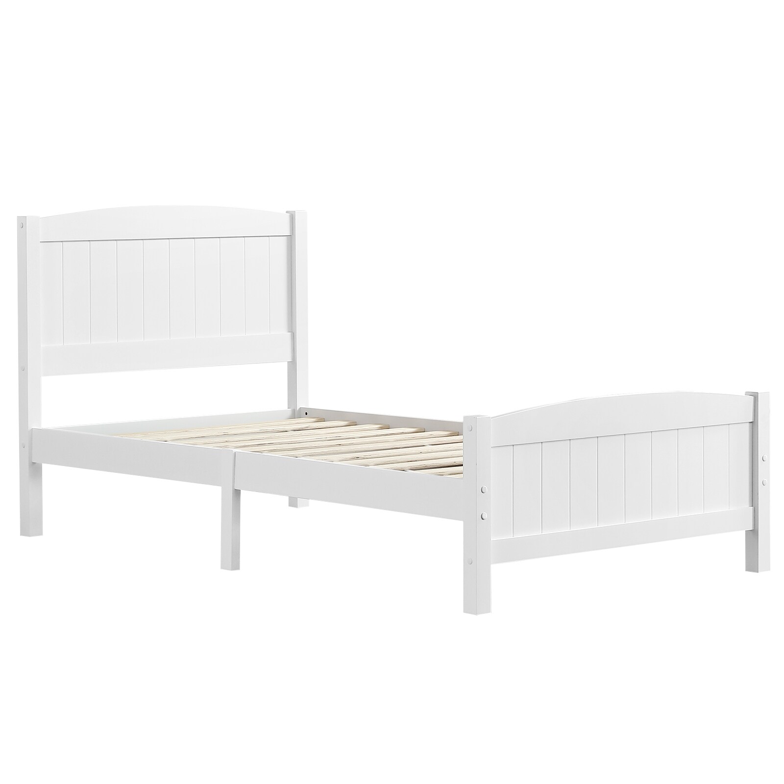 Winado LO1G52002776 White Twin Wood Bed frame Bed