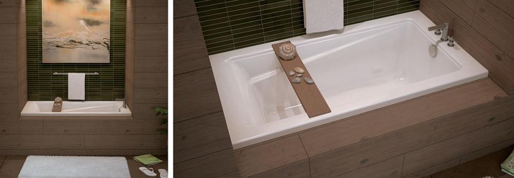 Exhibit 60'' White Acrylic Alcove Soaking Bathtub
