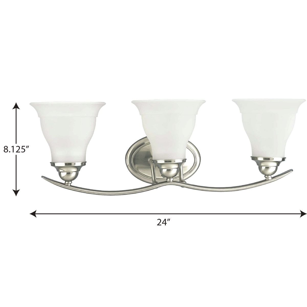 Progress Lighting Trinity 24-in 3-Light Brushed Nickel Transitional ...