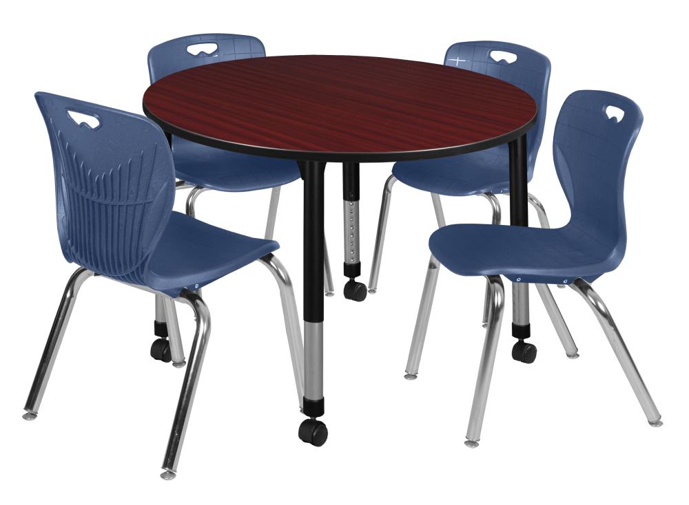 Regency TB48RNDMHAPCBK40NV Classroom Tables Brown 4-Person Training Table (48-in W x 34-in H)