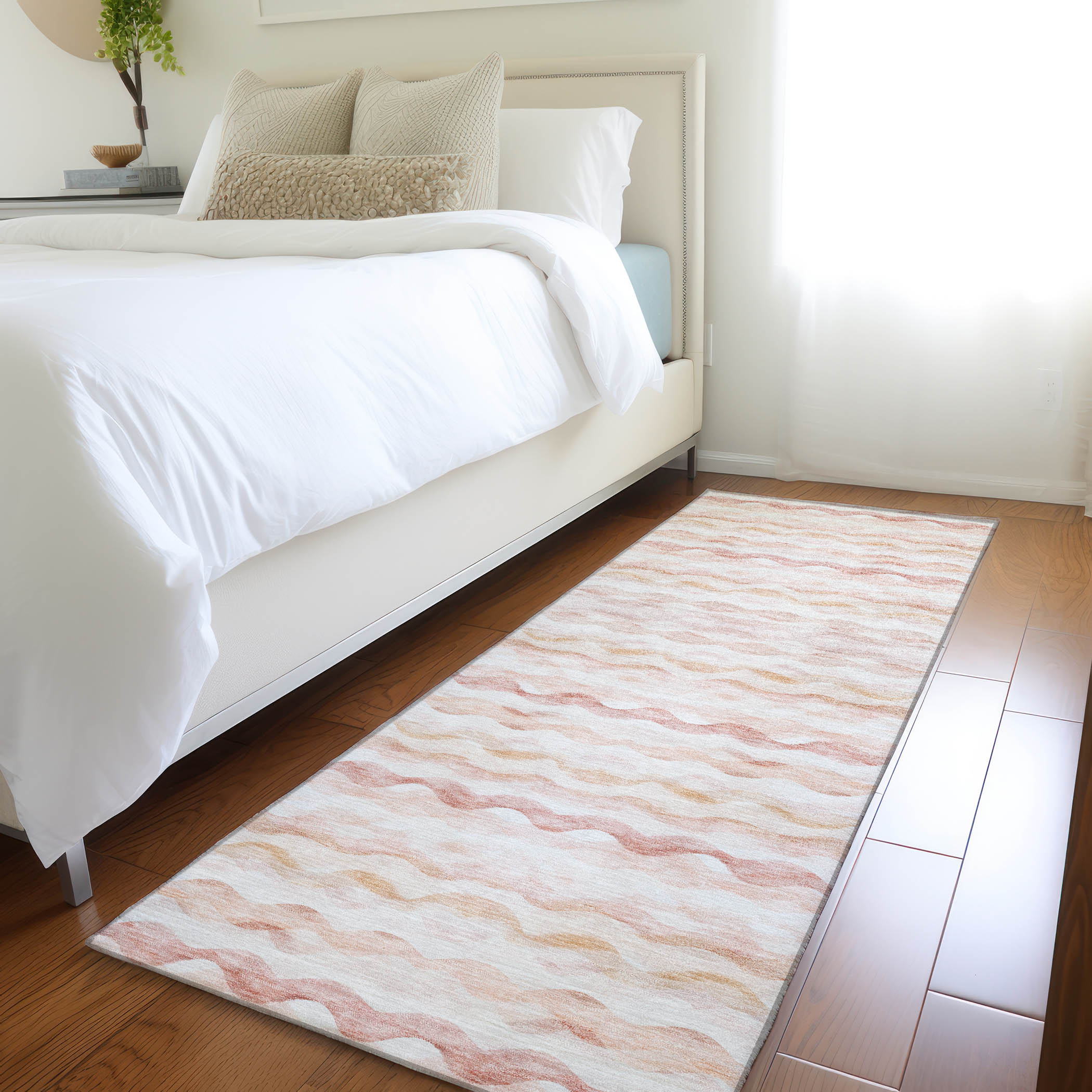 Addison Rugs AMF195PH2X8 Mayfield AMF195PH 2 x 7 (ft) Loomed Polyester Peach Rectangular Indoor Geometric Machine washable Area rug