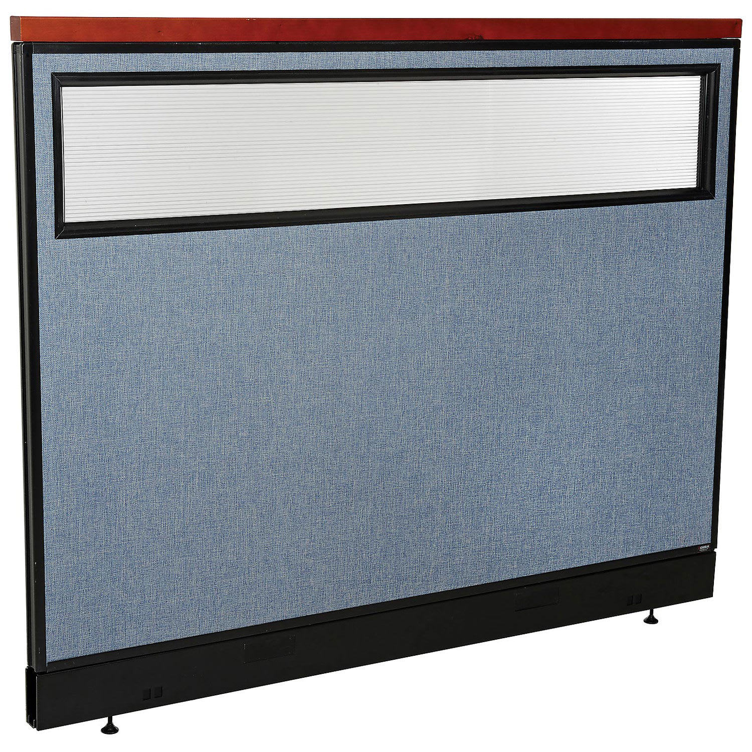 Global Industrial 694768WNBL 60-14-inW x 47-12-inH Deluxe Office Partition Panel with Partial Window  Raceway Blue