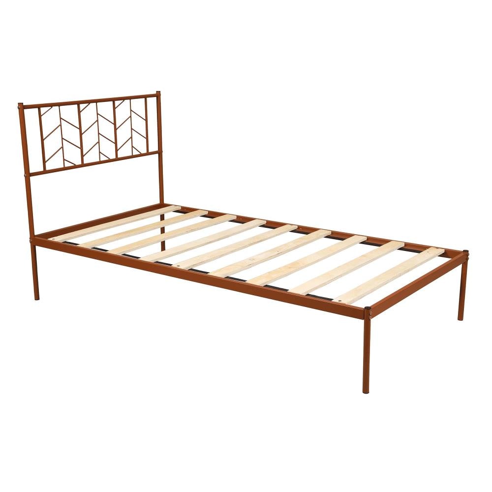 CASAINC IC-W42721069 Brown Twin Metal Bed Frame