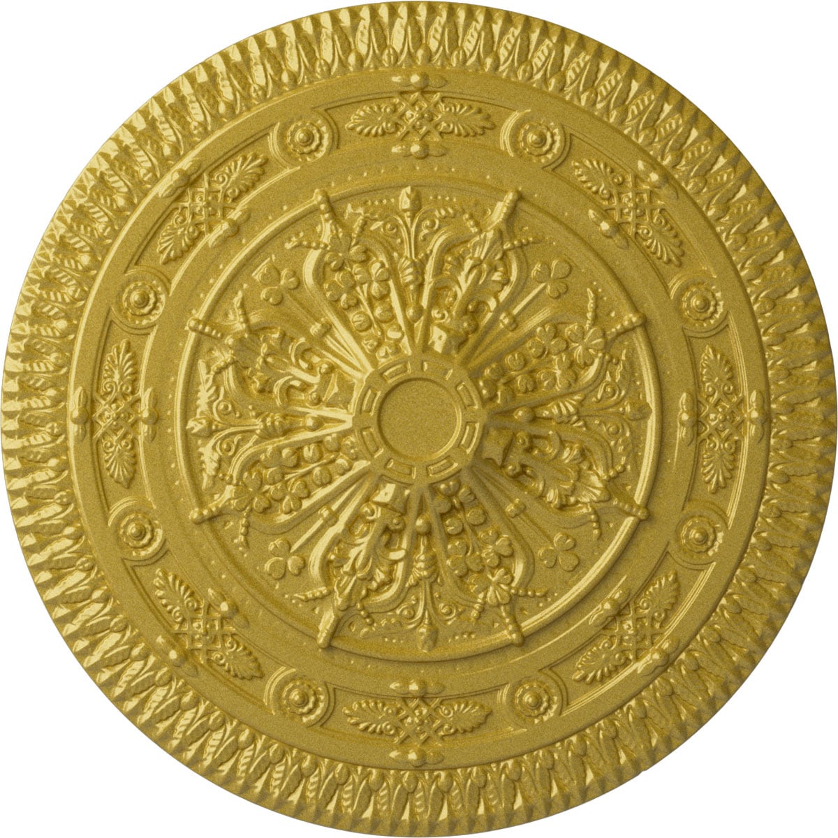 Ekena Millwork CM37NARGS Naple 37.5-in W x 37.5-in L Painted Rich Gold Polyurethane Whole Ceiling Medallion