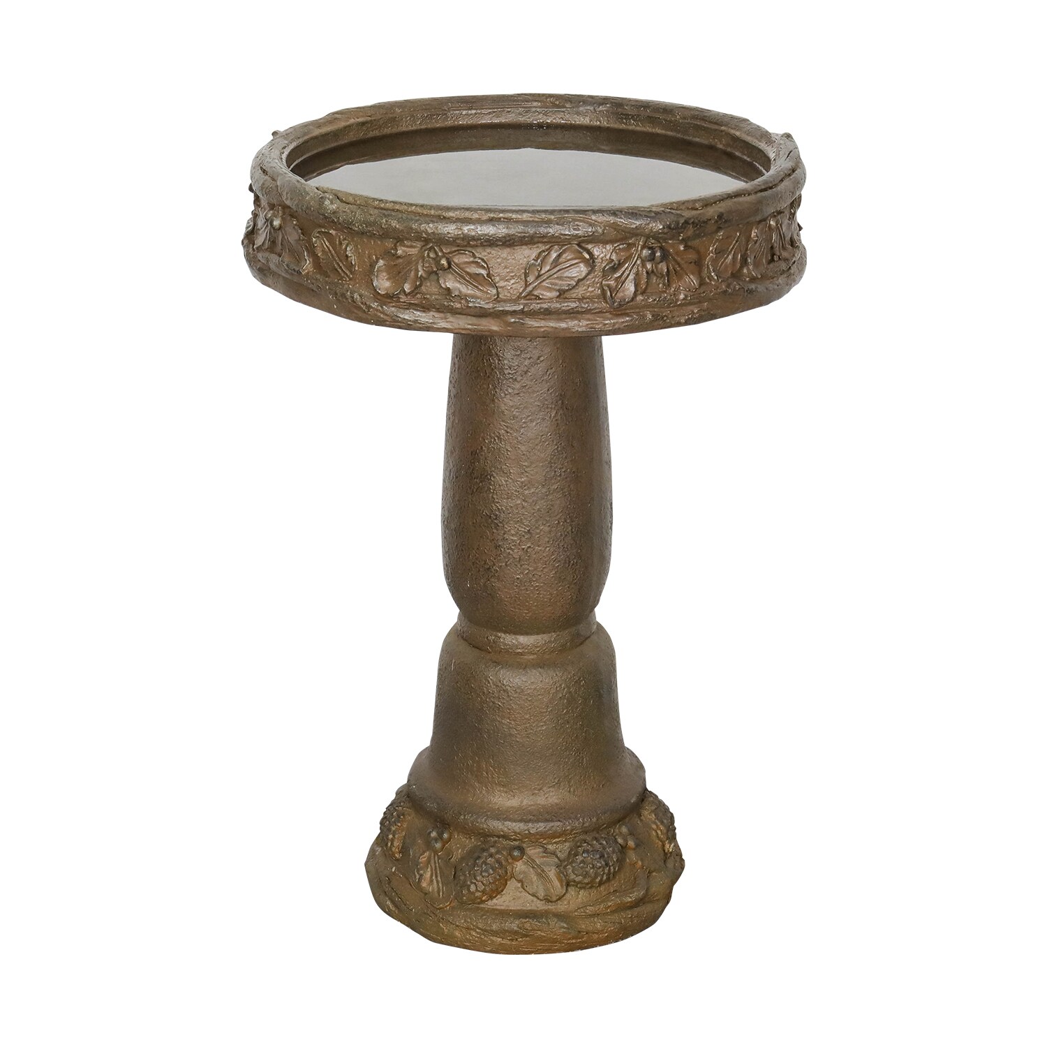 Watnature SJ30020 Concrete Birdbath 23.8-in H bronze Concrete Birdbath bowl