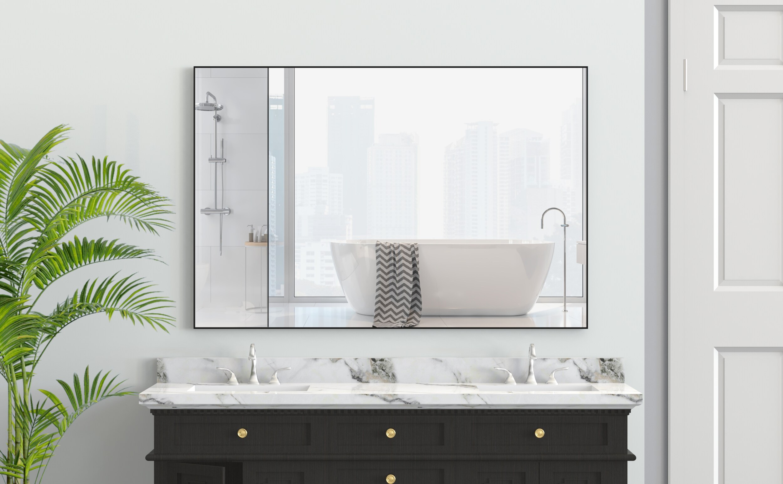 Huluwat P1-8P146108 Framed-Bath-Mirrors - View #3
