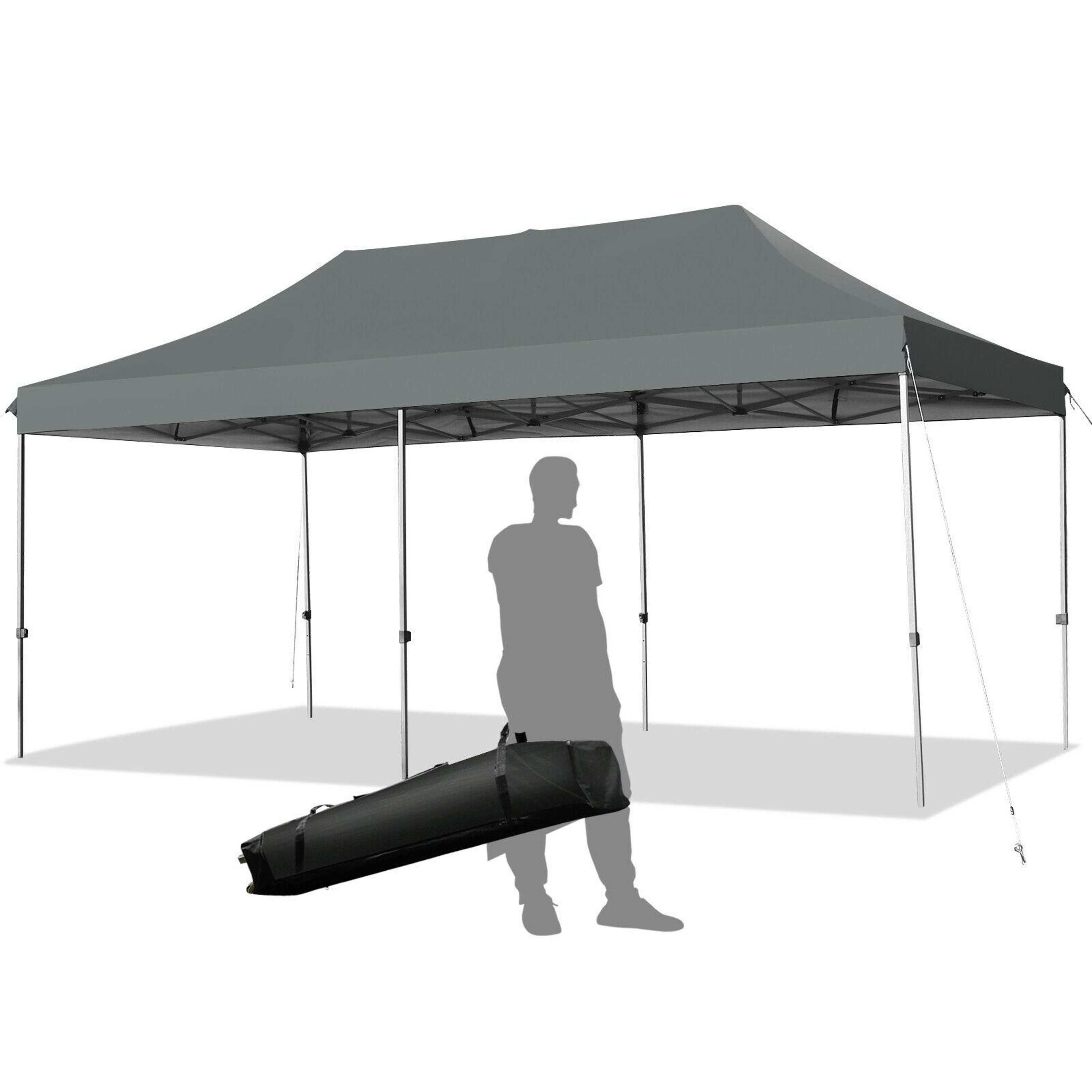 Clihome 20-ft x 10-ft Rectangle Gray Party Canopy in the Canopies ...