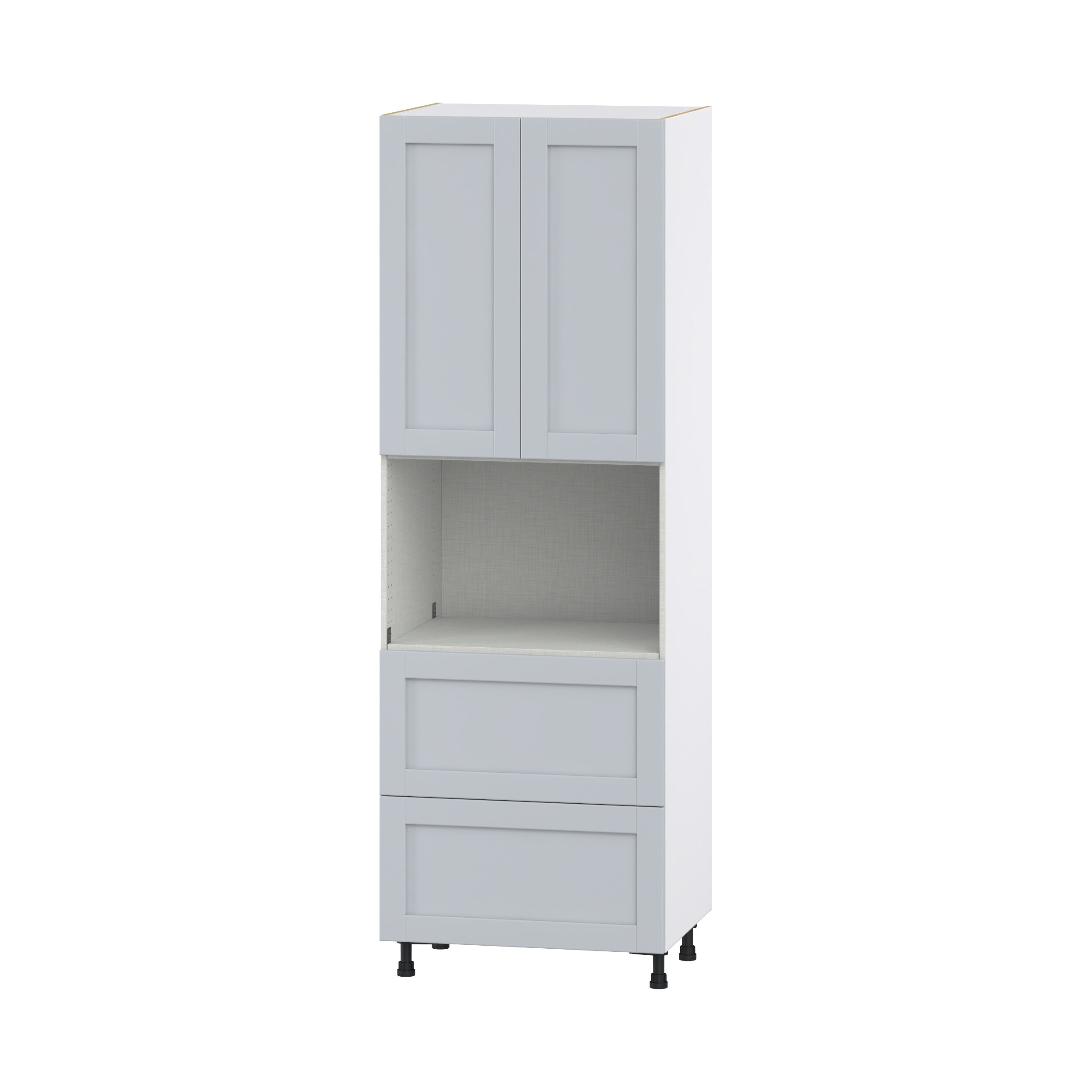 Hugo&Borg DSTM2D3089.5-CH Charlesberg 30-in W x 89.5-in H x 24-in D Light Gray 2 -Drawers Pantry Fully assembled Cabinet (Flat Panel Shaker)