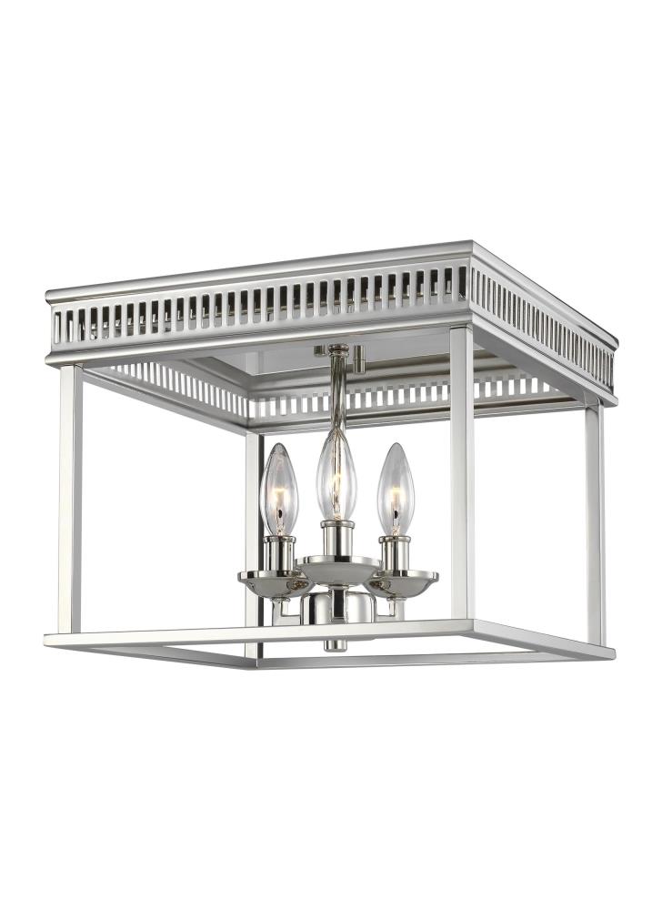 Generation Lighting FM521PN Woodruff 1-Light 13-in Polished Nickel Flush Mount Light