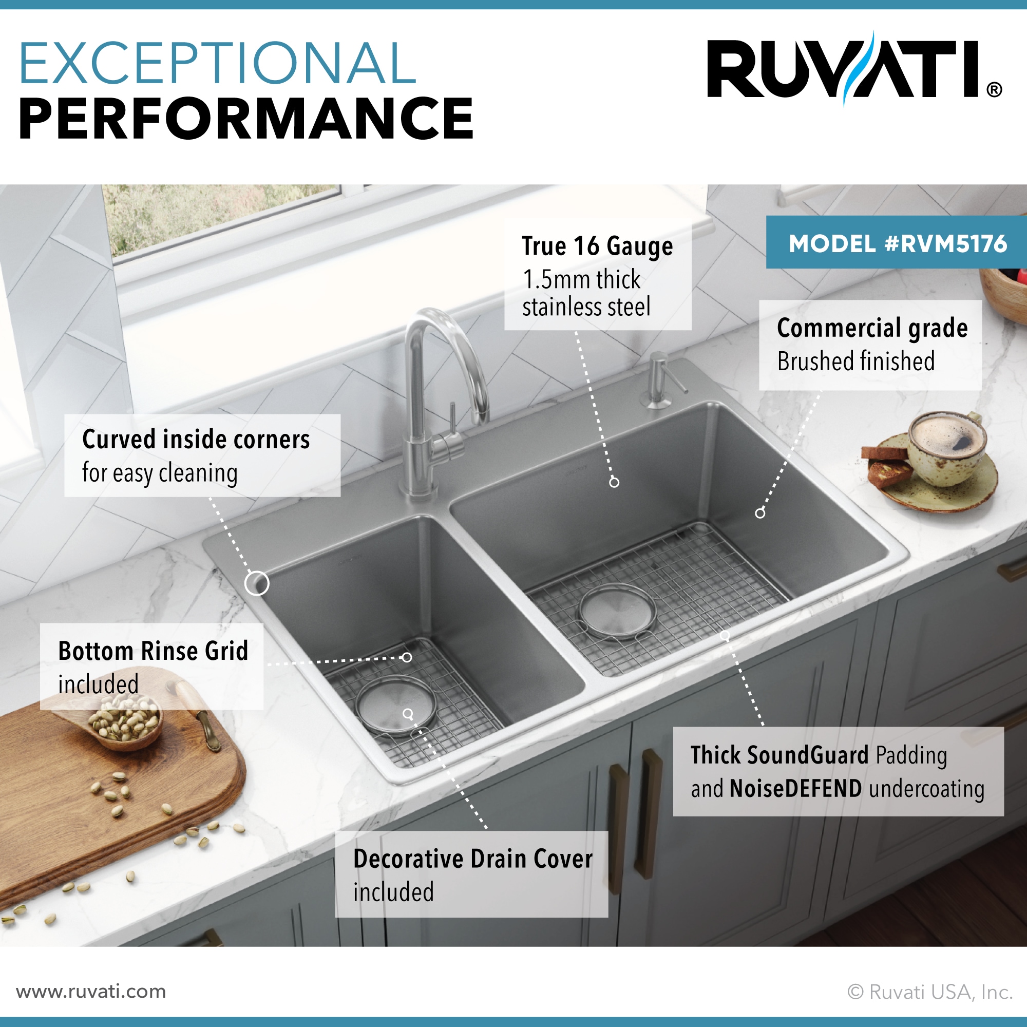 Ruvati RVM5176 Kitchen-Sinks - View #5
