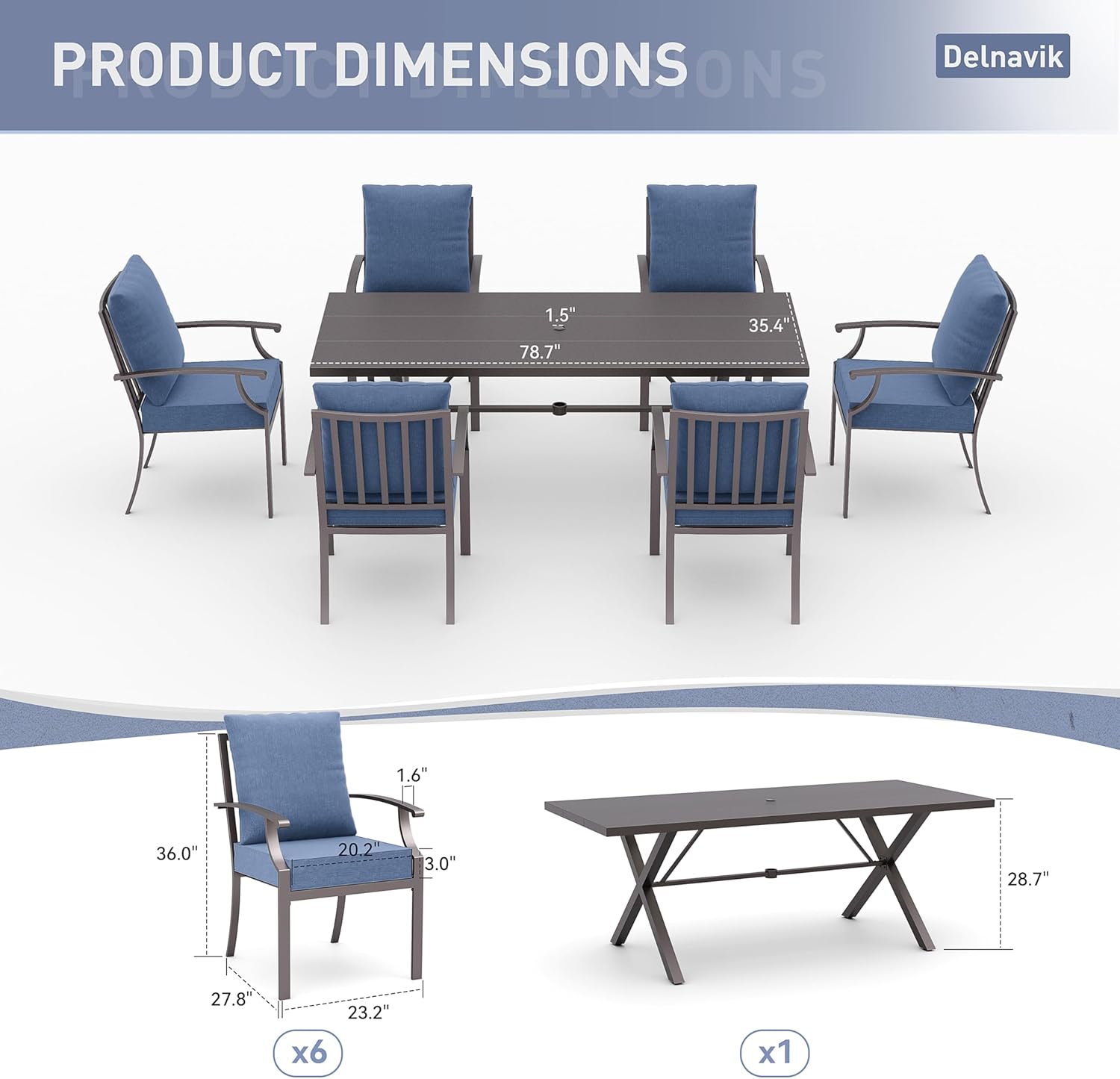 ALAULM LS-SAN7DM-NAVY Patio-Dining-Sets - View #5