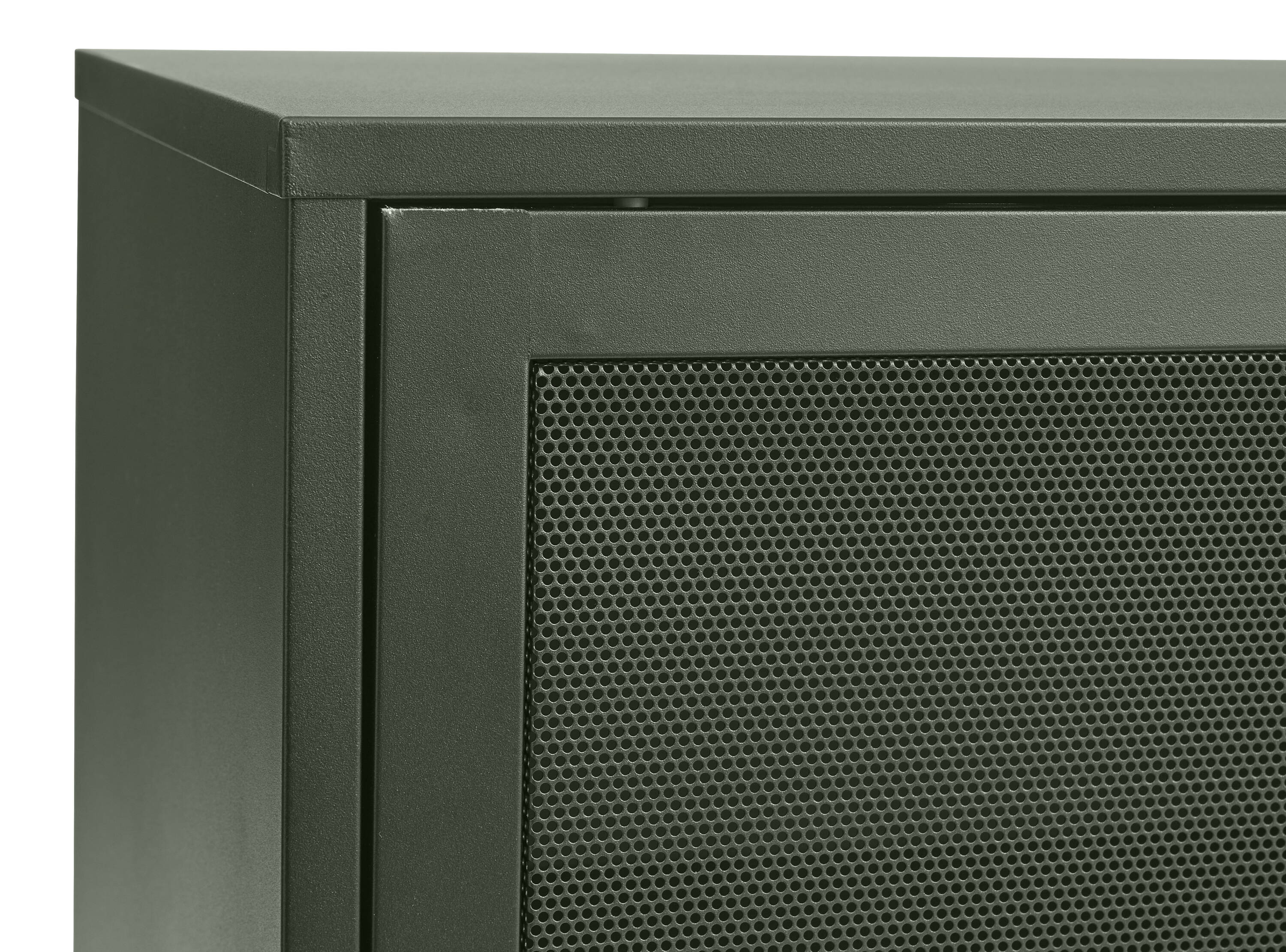 Olive Green Metal Mesh Contemporary Sideboard with Adjustable Shelves