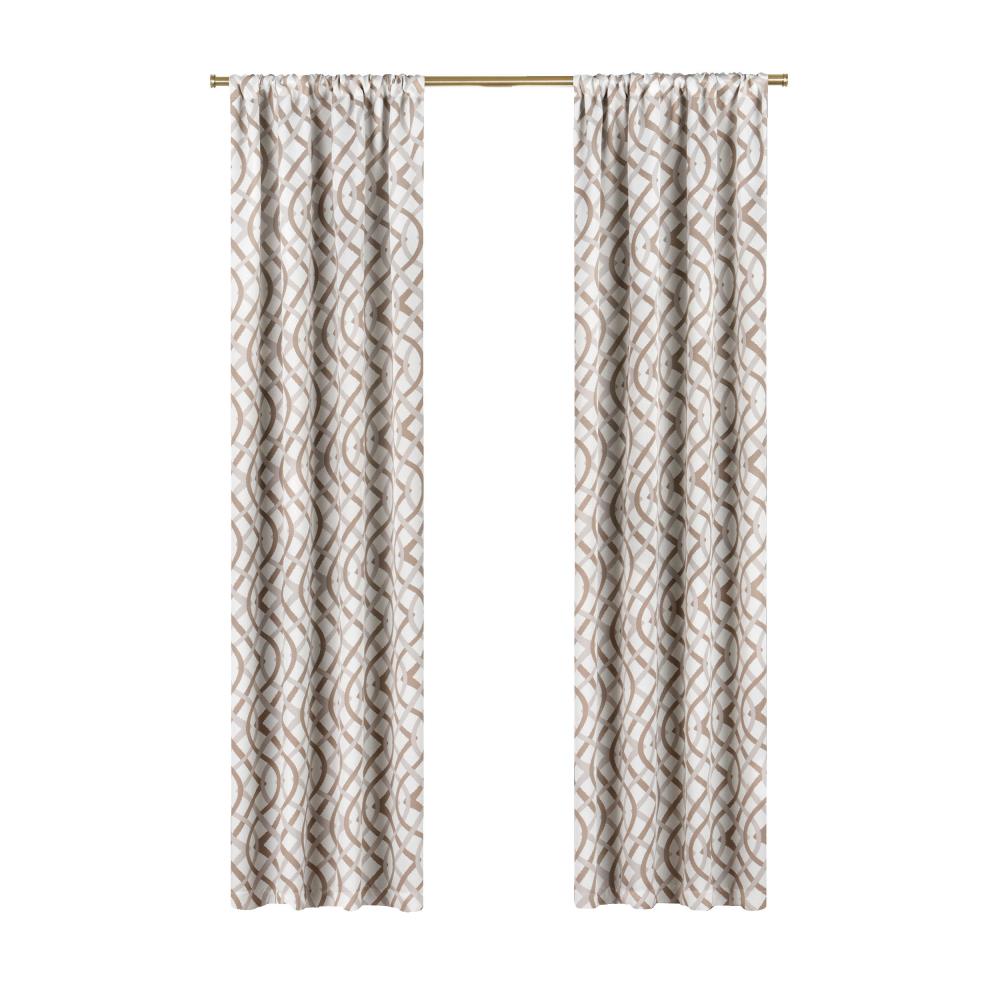 Eclipse 16545037084NAT 84-in Natural Polyester Blackout Rod Pocket Single Curtain Panel