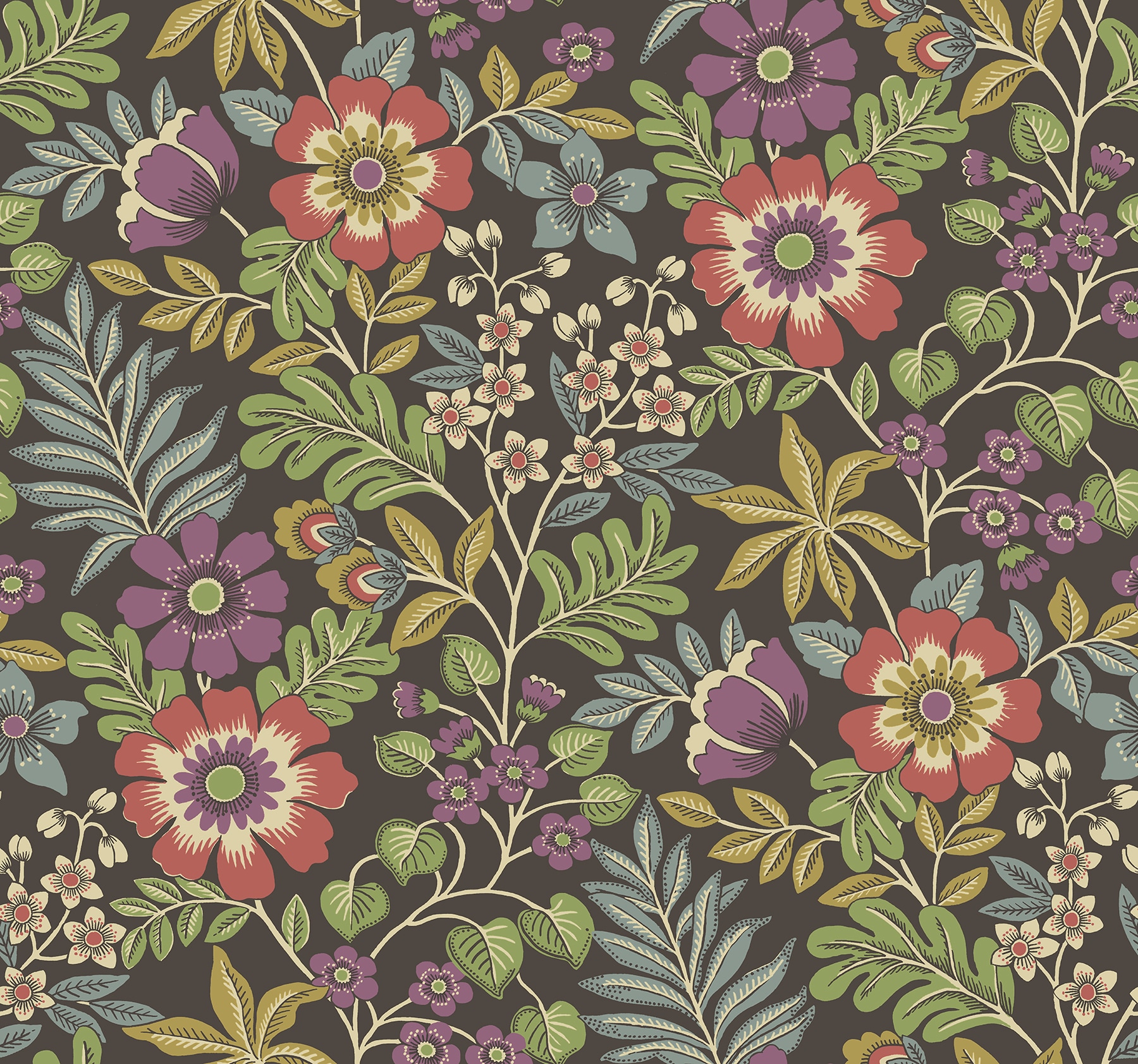 A-Street Prints 2970-87534 Revival 60.8-Sq. Feet Multicolor Non-woven Ivy/Vines Unpasted Wallpaper